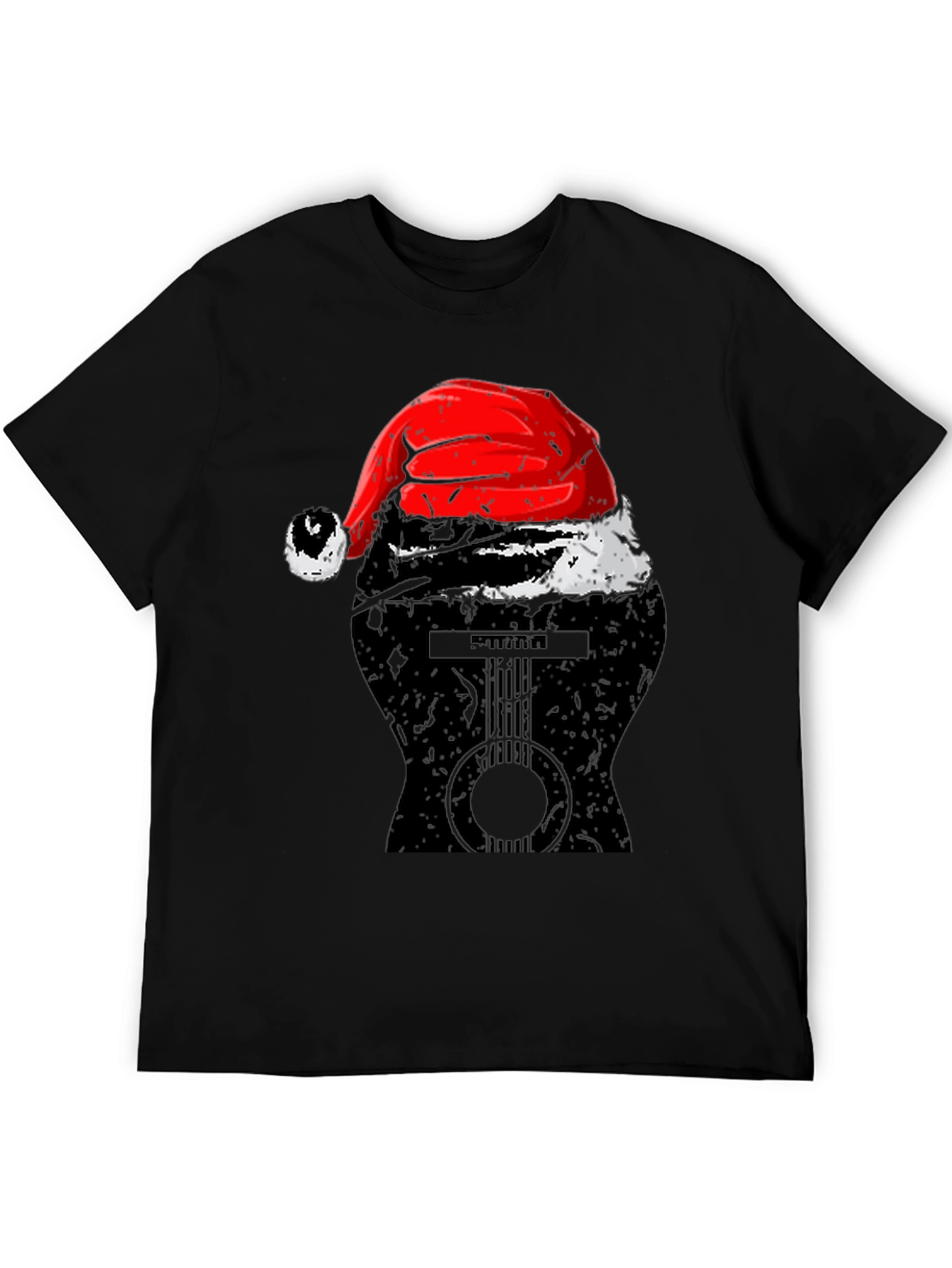Guitar Santa Hat Graphic Tee