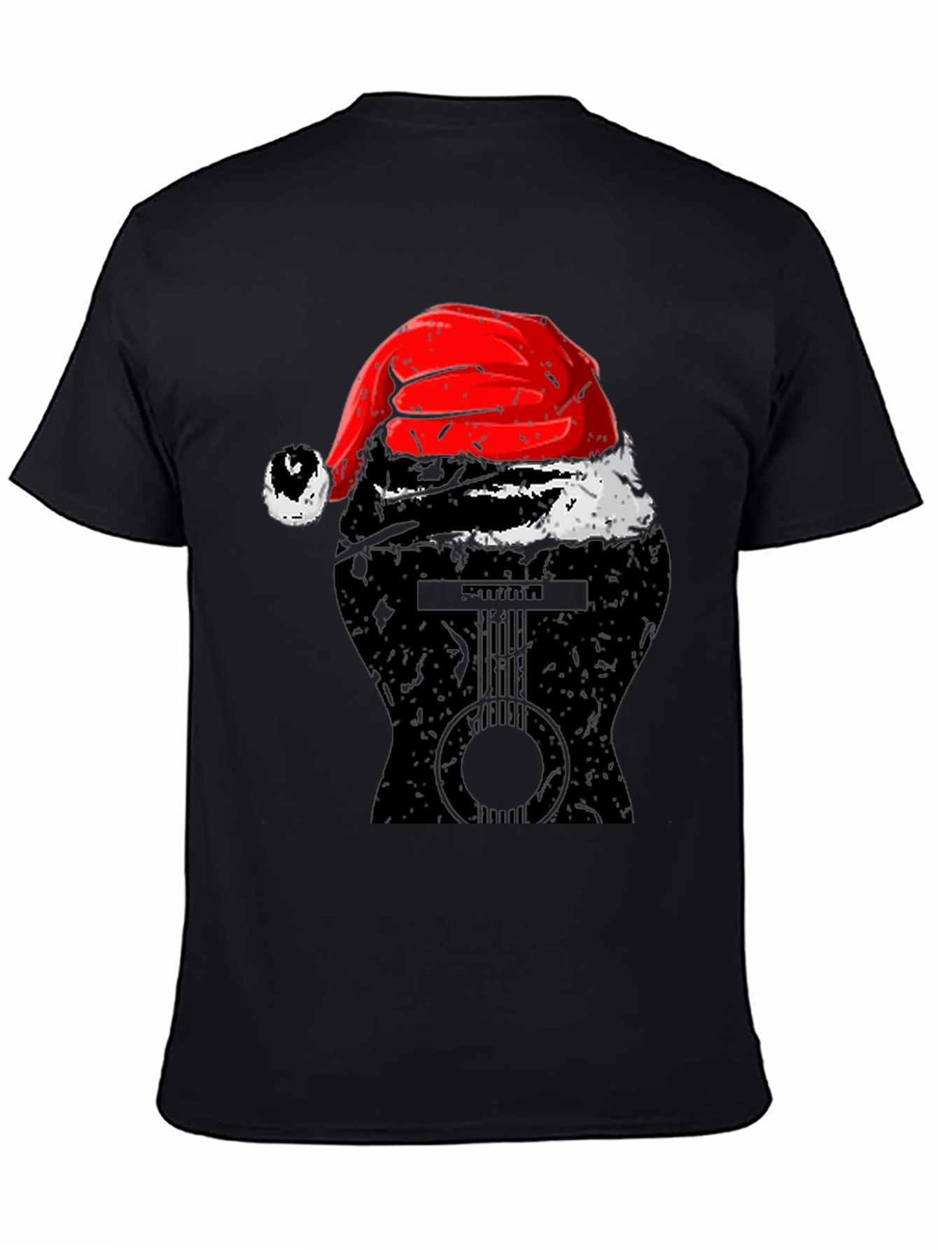 Guitar Santa Hat Graphic Tee