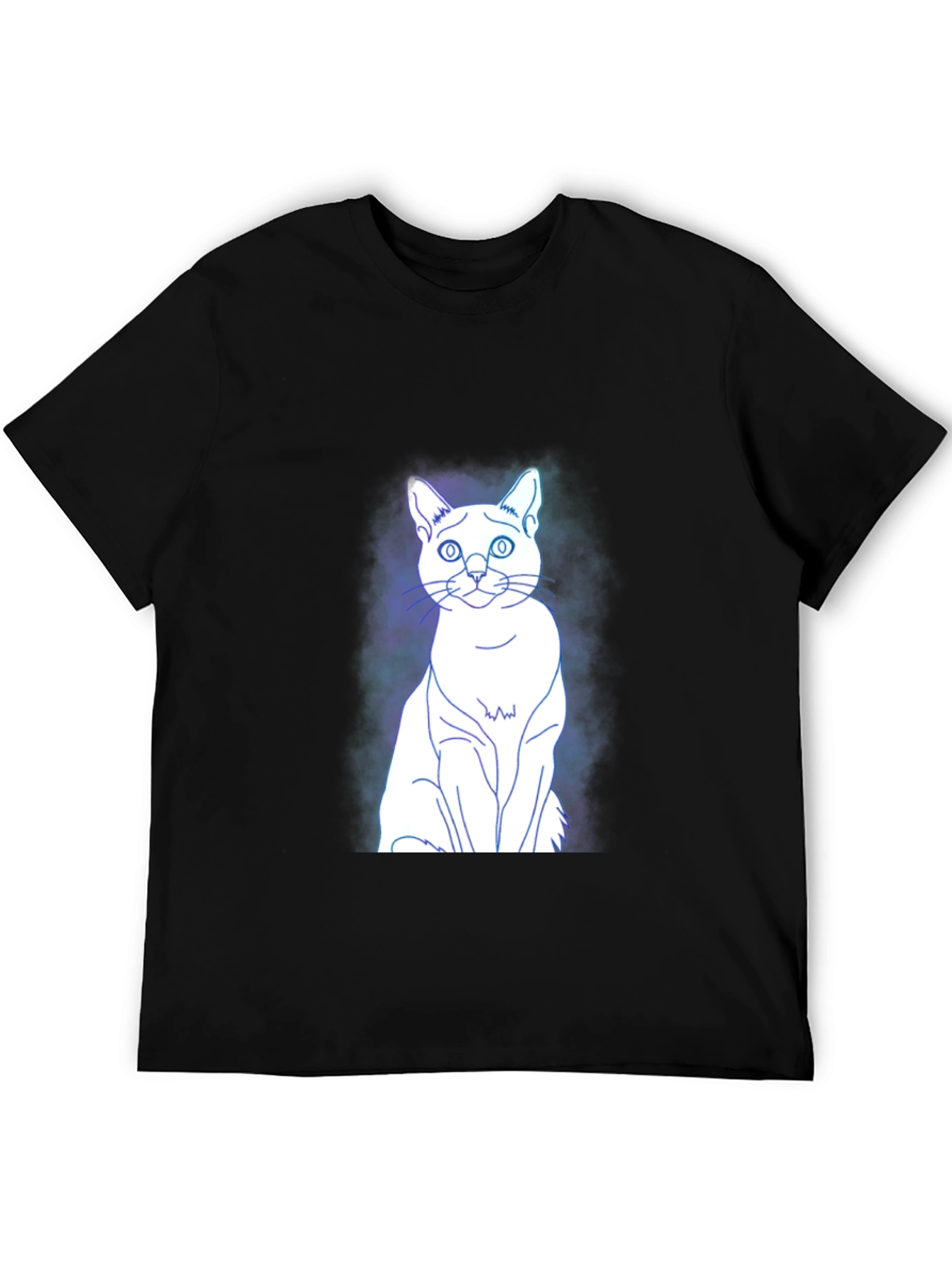Cool Cat Graphic Tee - Black Cotton Blend T-Shirt