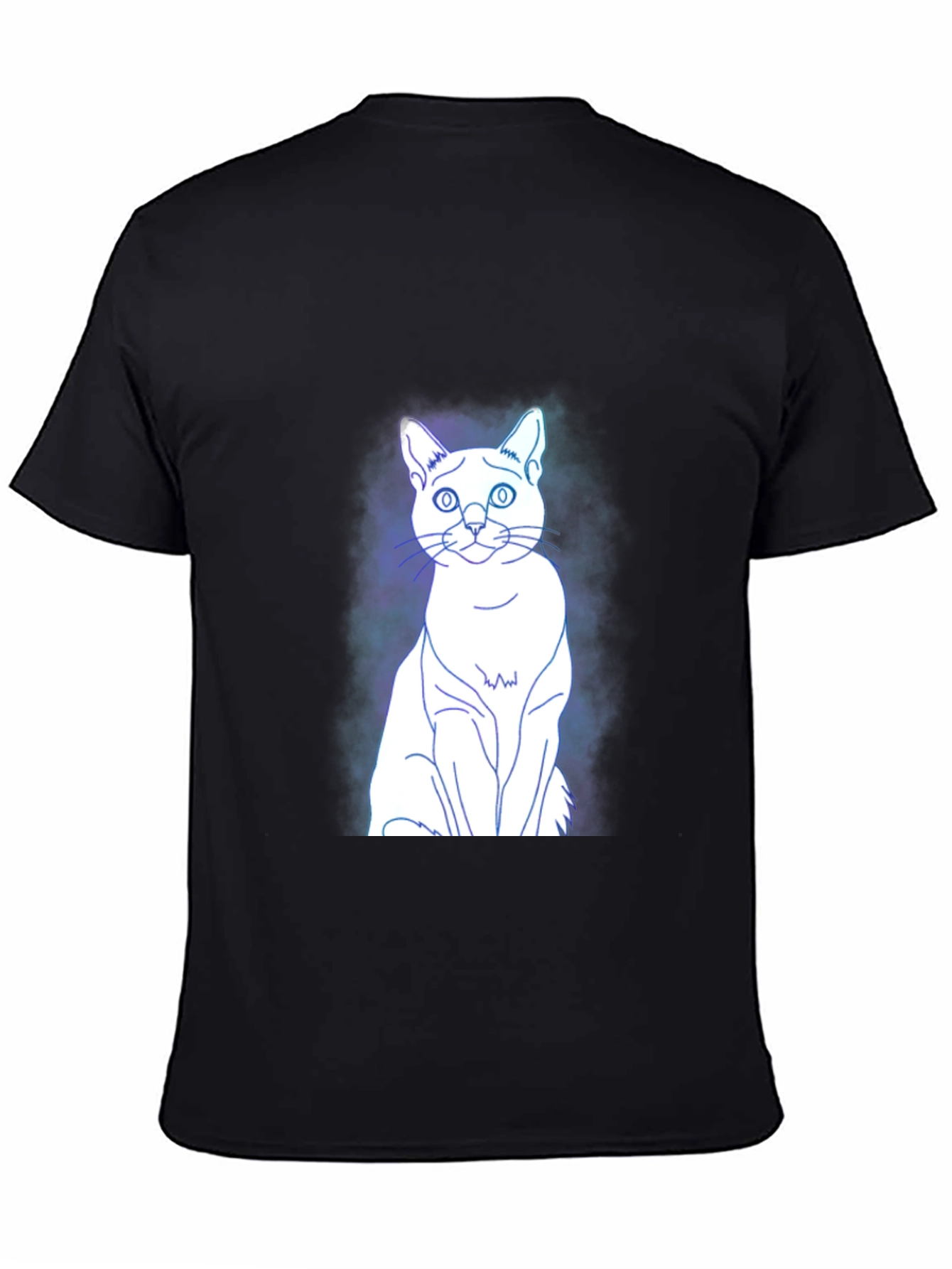 Cool Cat Graphic Tee - Black Cotton Blend T-Shirt