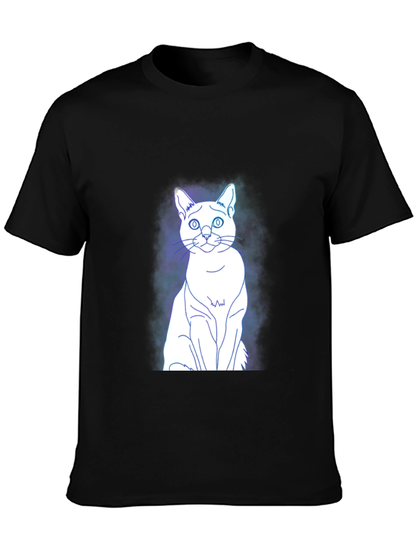 Cool Cat Graphic Tee - Black Cotton Blend T-Shirt