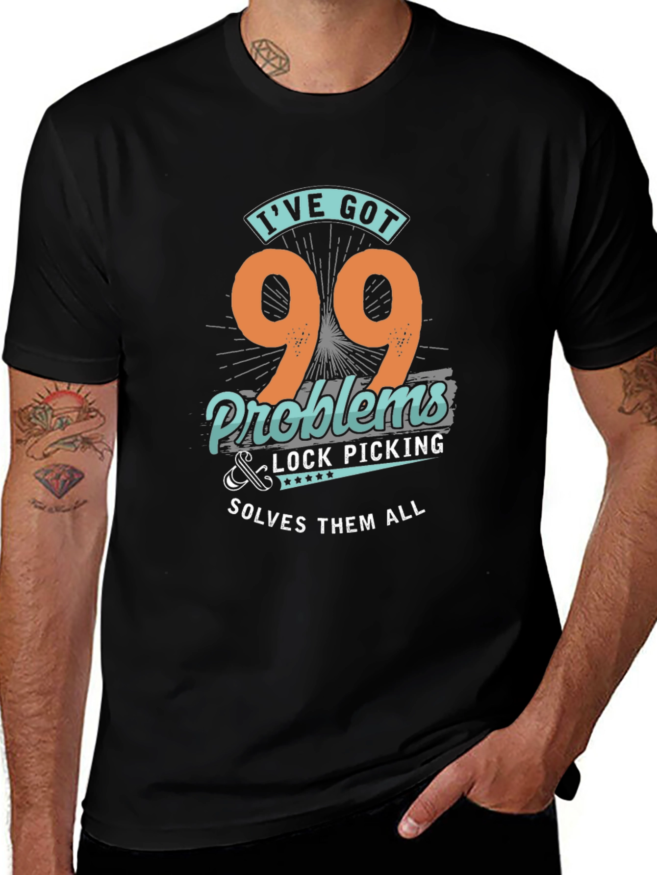 99 Problems Lock Picking T-Shirt - Novelty Graphic Tee