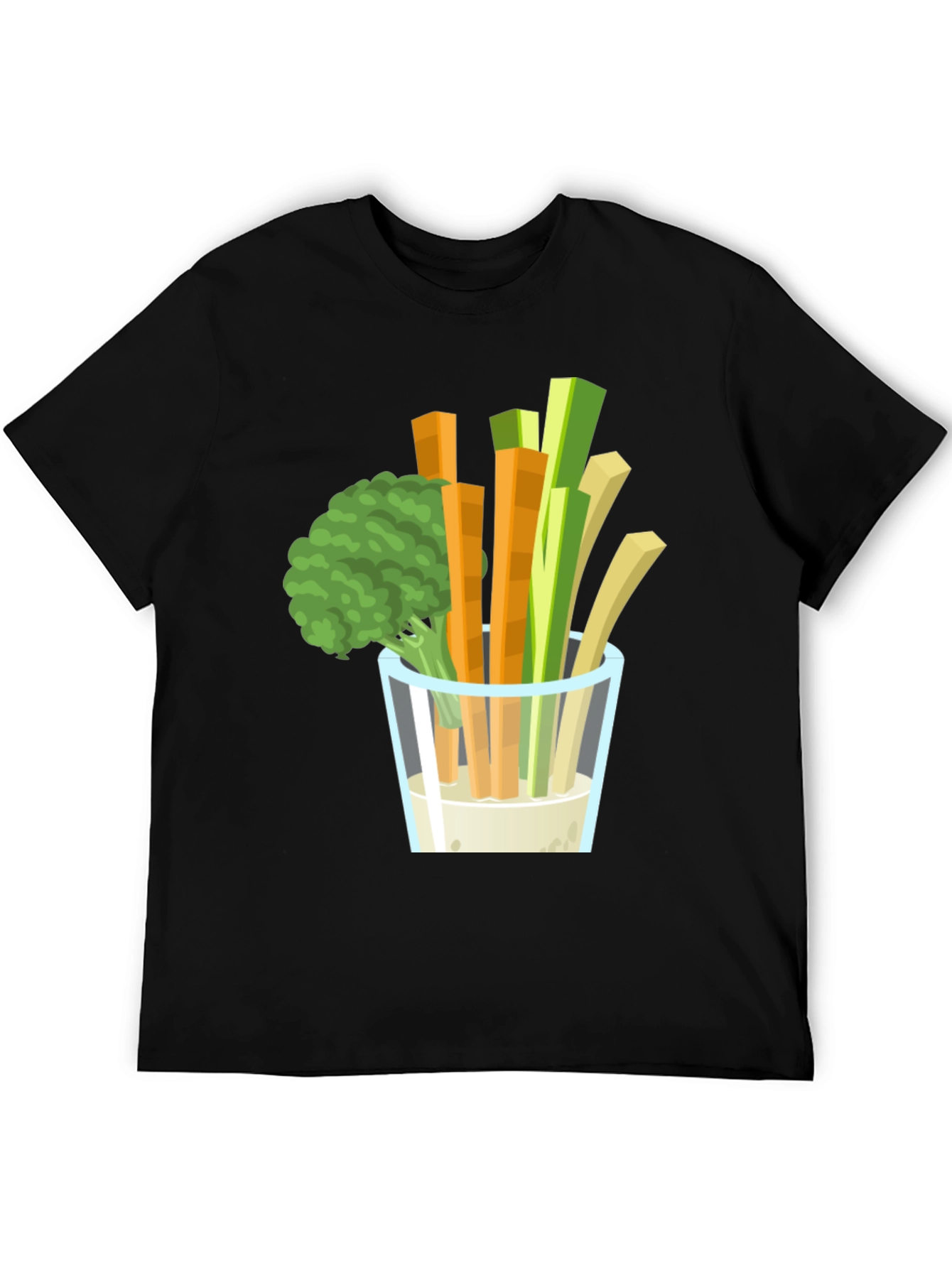 Veggie Dip Graphic Tee - Black Cotton T-Shirt