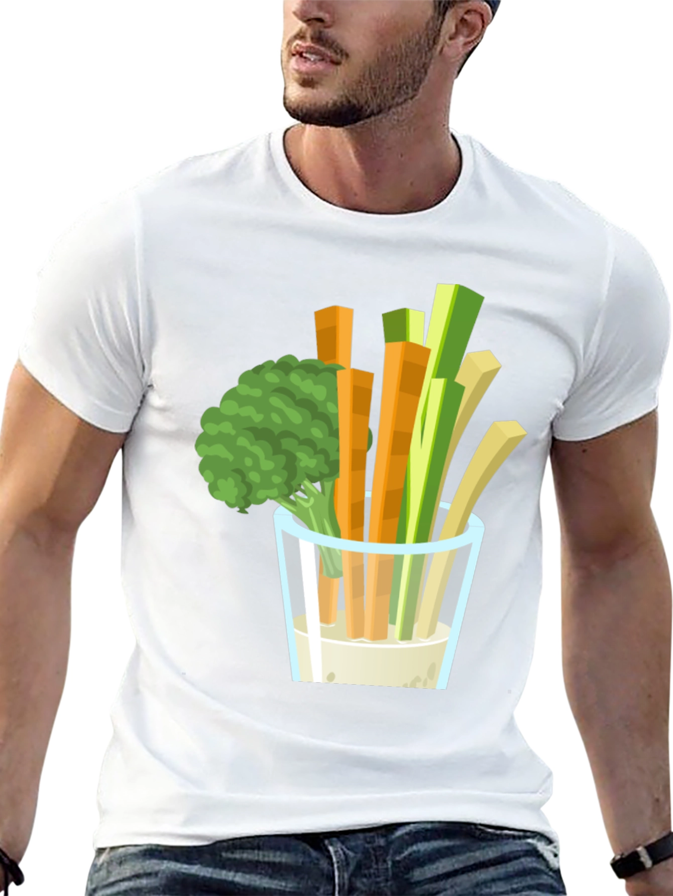 Veggie Dip Graphic Tee - Black Cotton T-Shirt