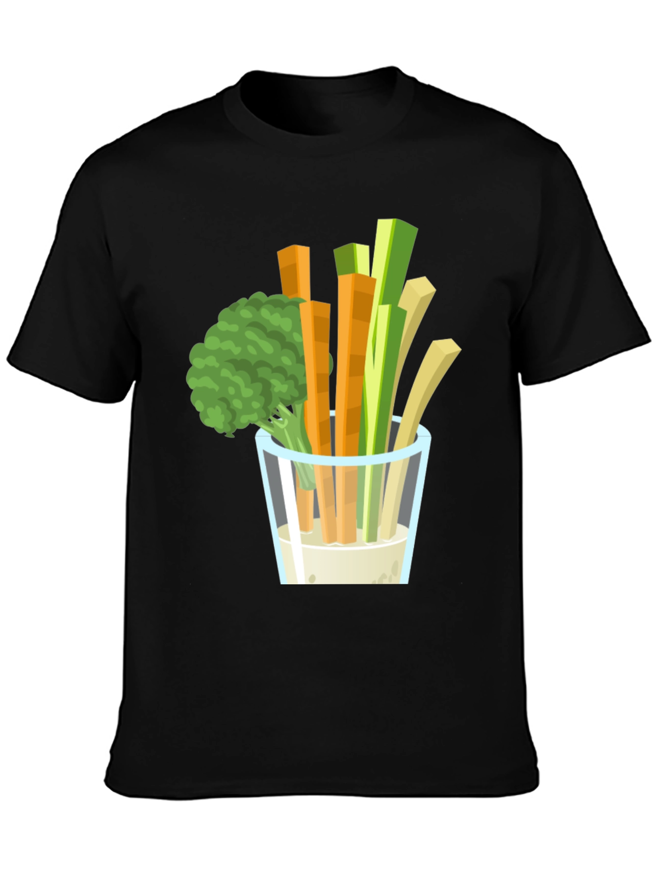 Veggie Dip Graphic Tee - Black Cotton T-Shirt