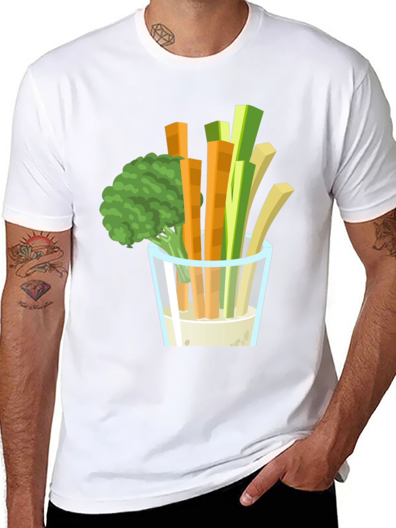 Veggie Dip Graphic Tee - Black Cotton T-Shirt