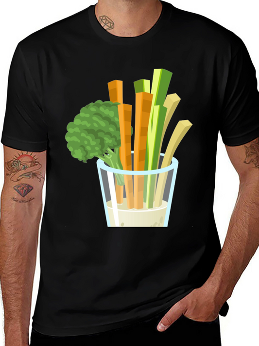 Veggie Dip Graphic Tee - Black Cotton T-Shirt