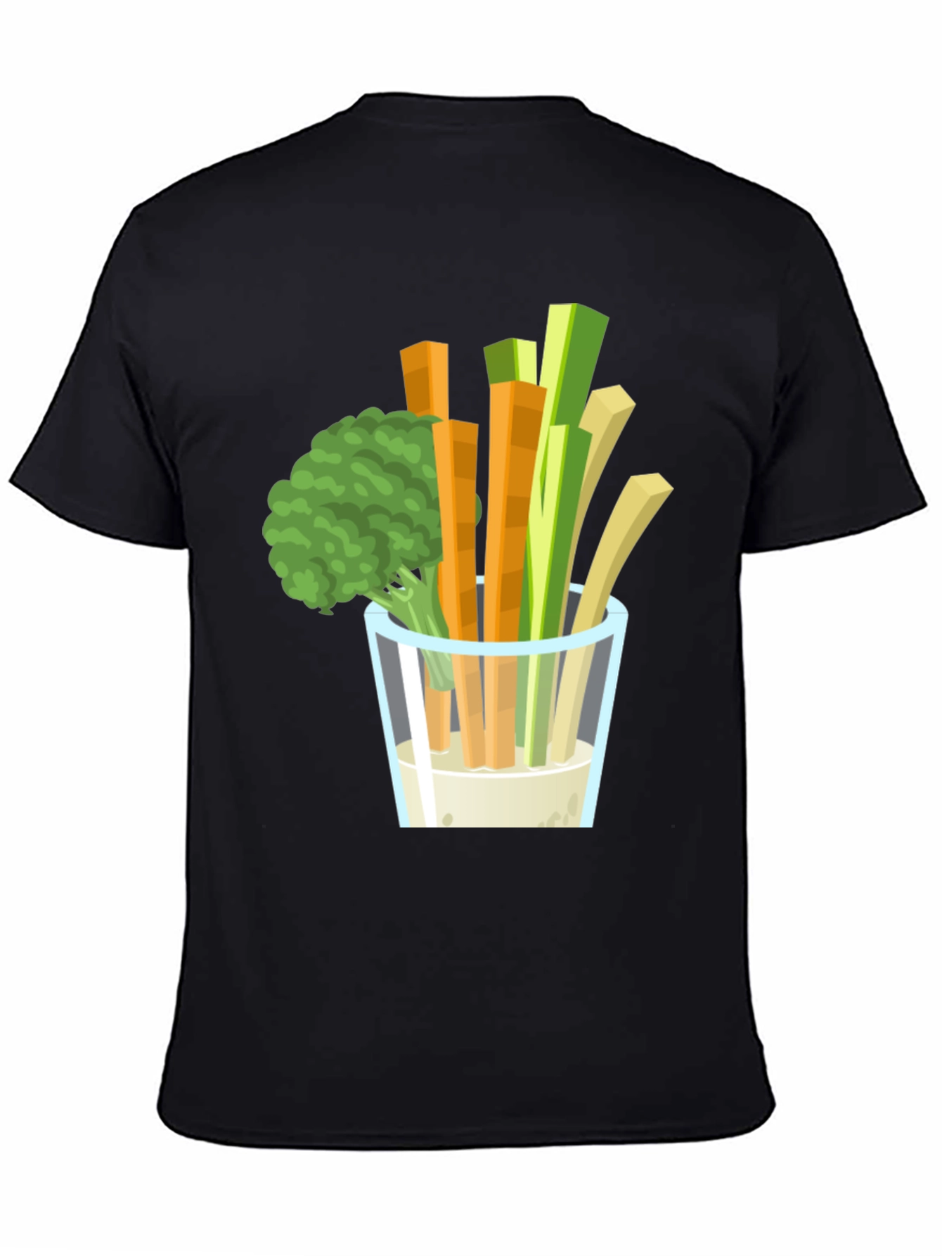 Veggie Dip Graphic Tee - Black Cotton T-Shirt
