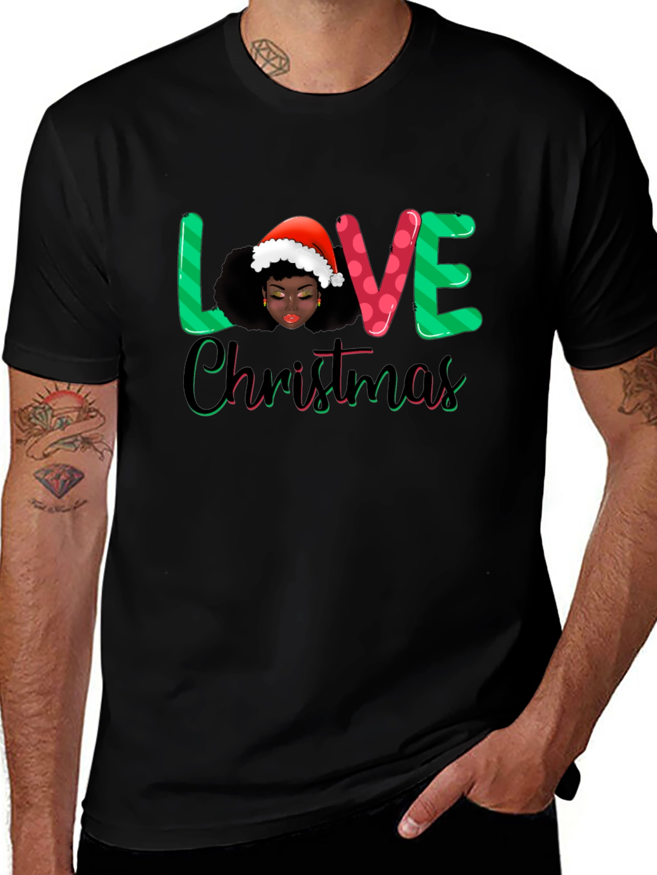 Love Christmas Black T-Shirt