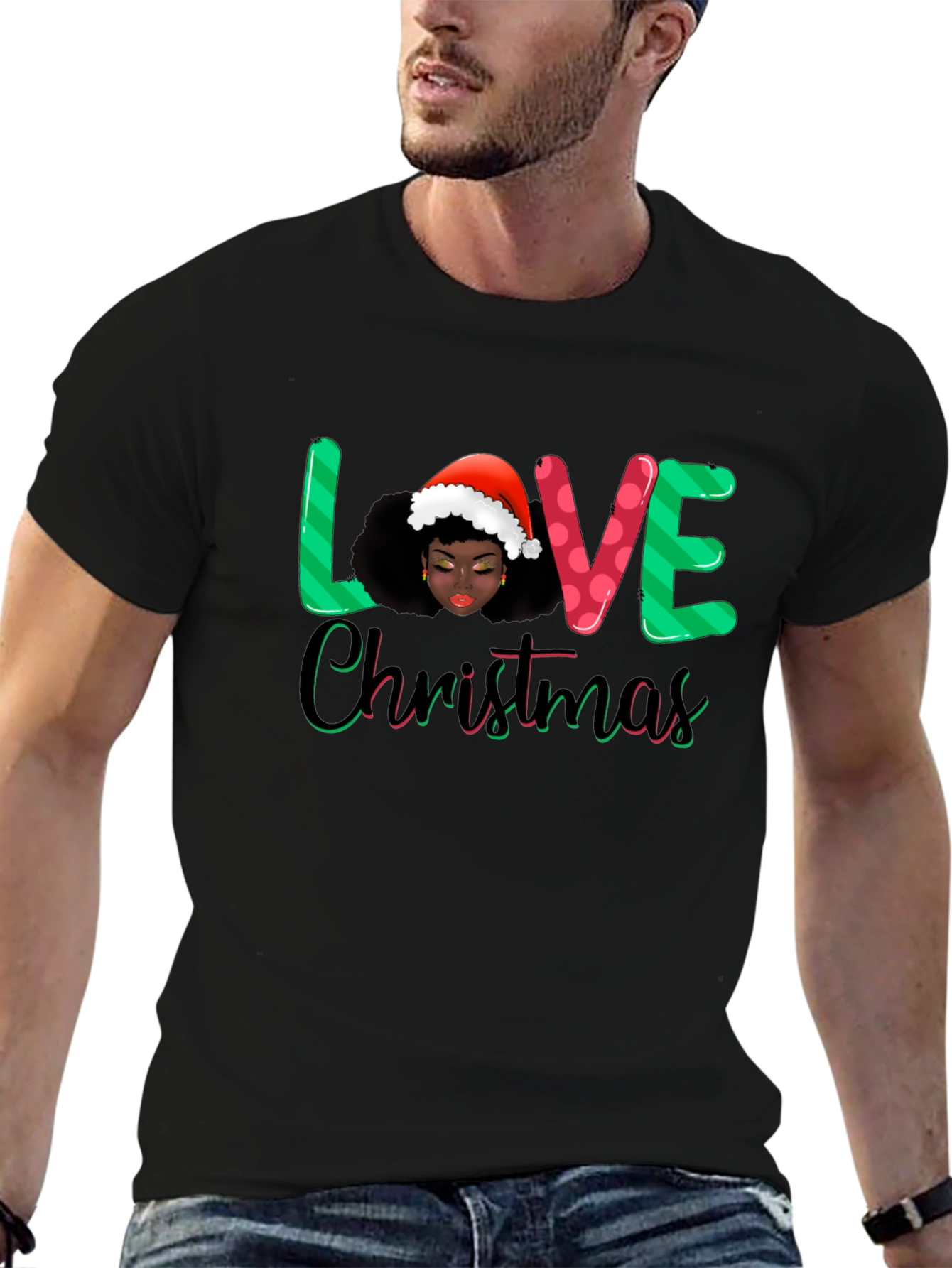 Love Christmas Black T-Shirt