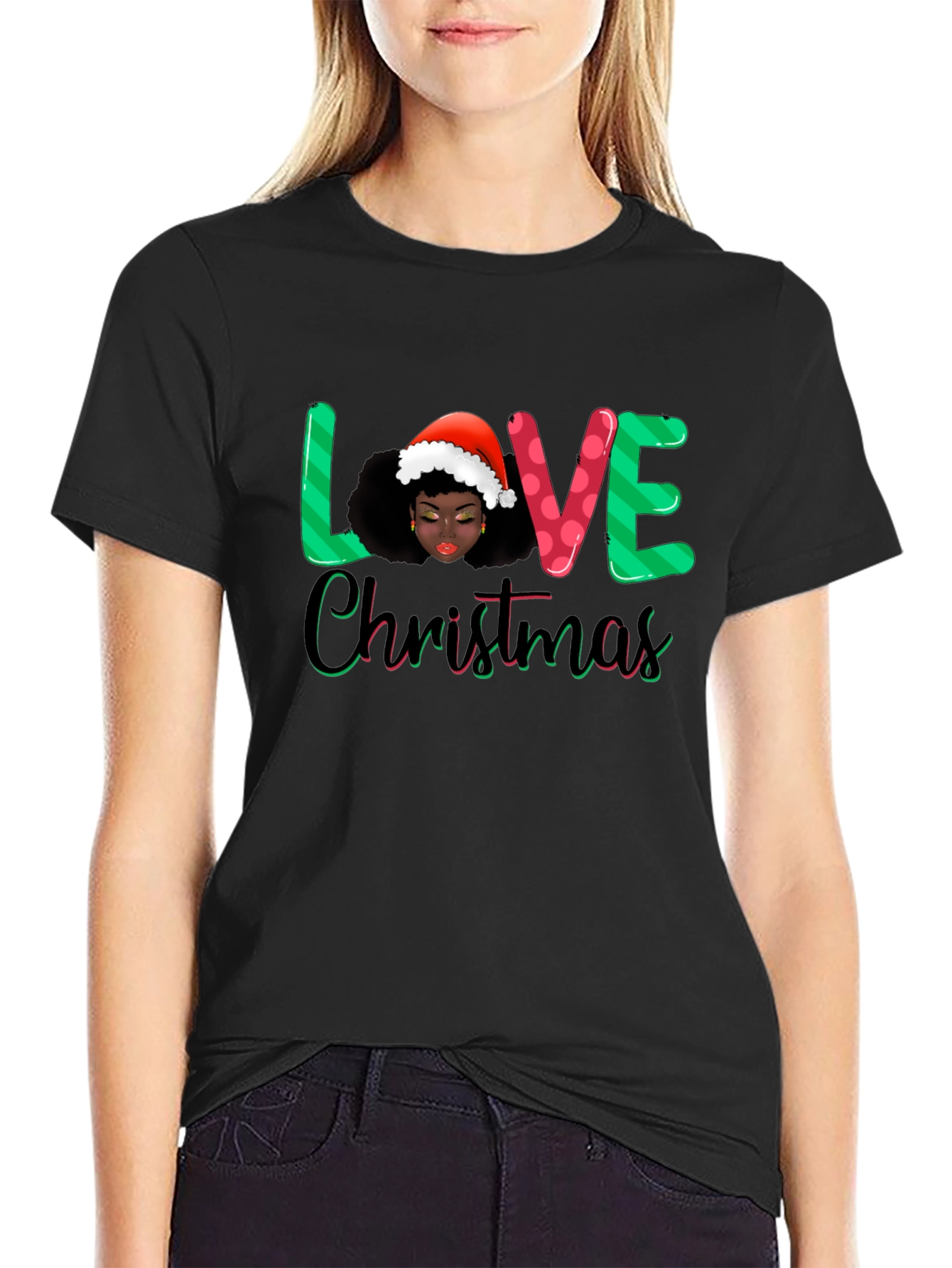 Love Christmas Black T-Shirt