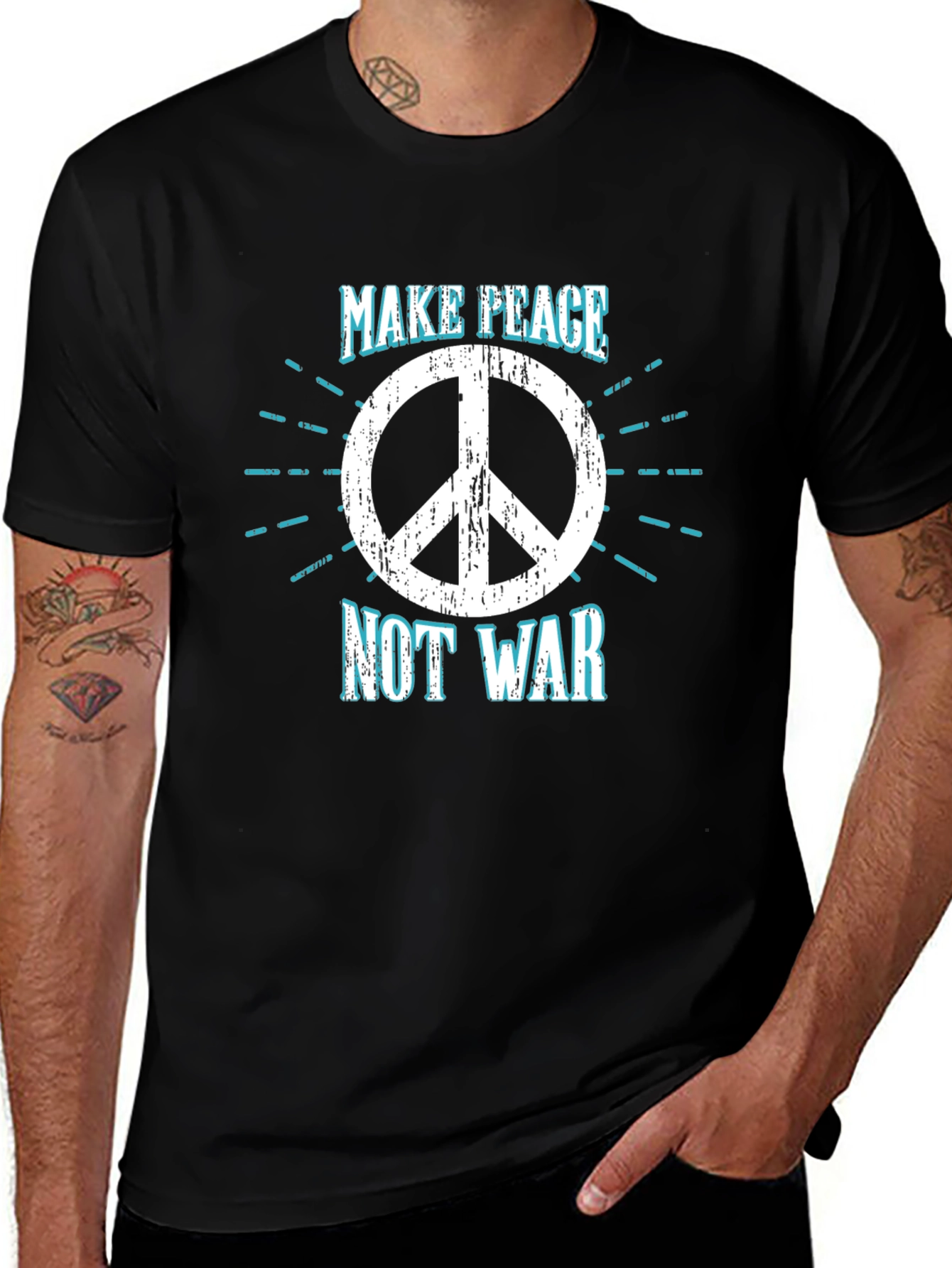 Make Peace Not War T-Shirt - Peace Symbol Tee