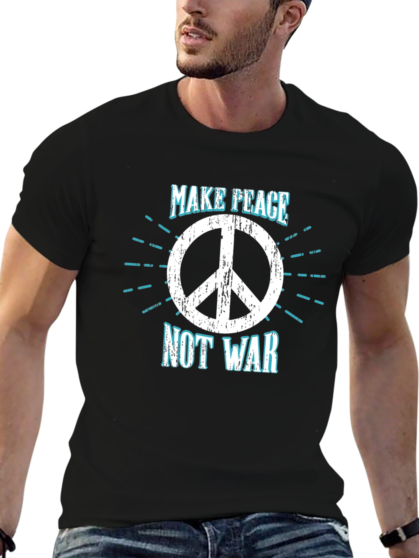 Make Peace Not War T-Shirt - Peace Symbol Tee