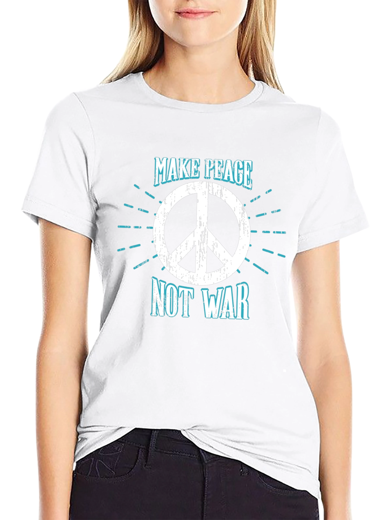 Make Peace Not War T-Shirt - Peace Symbol Tee