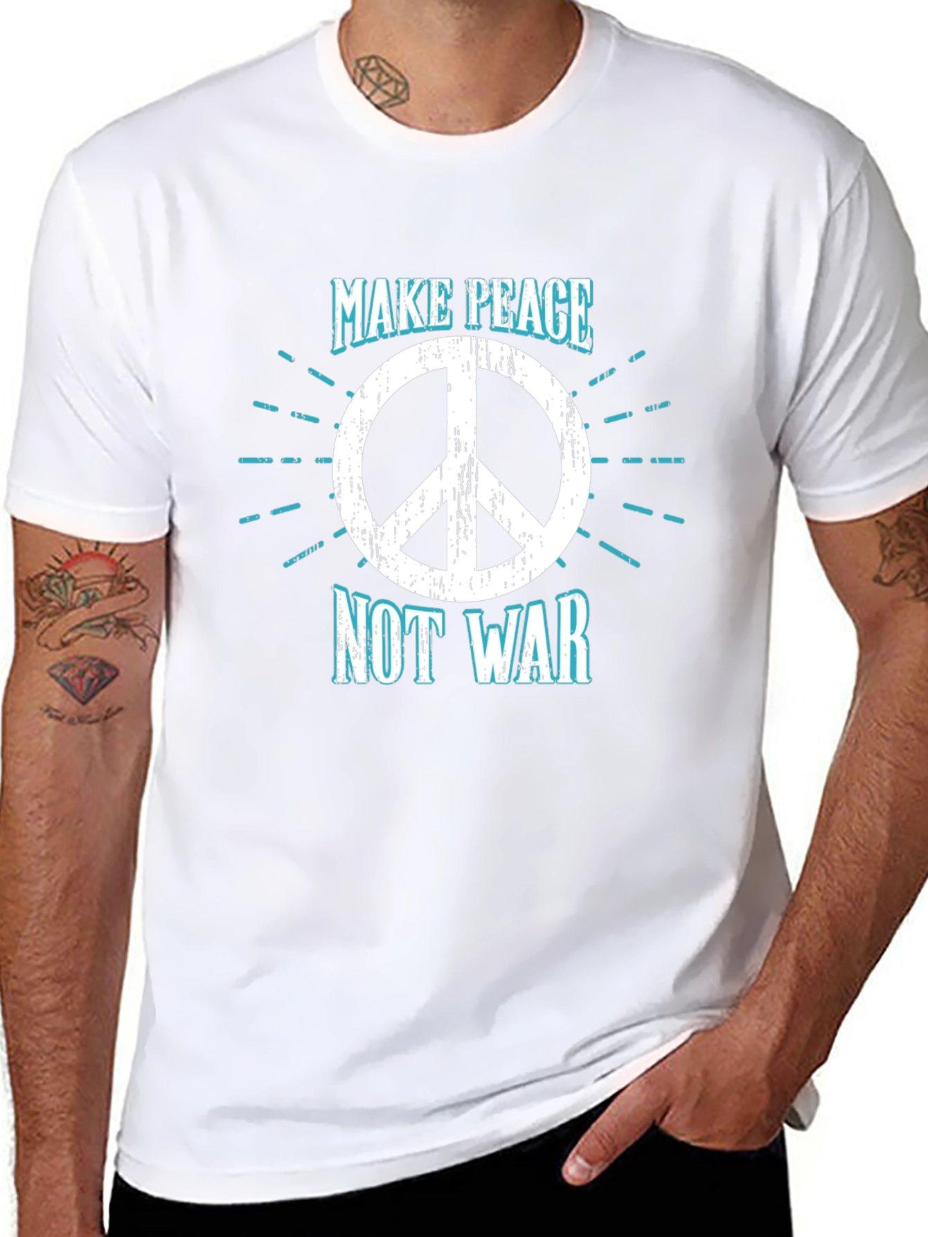 Make Peace Not War T-Shirt - Peace Symbol Tee