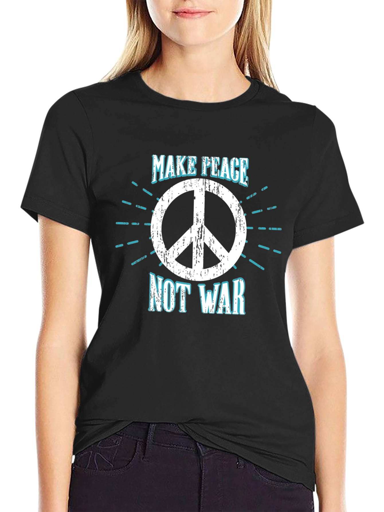 Make Peace Not War T-Shirt - Peace Symbol Tee