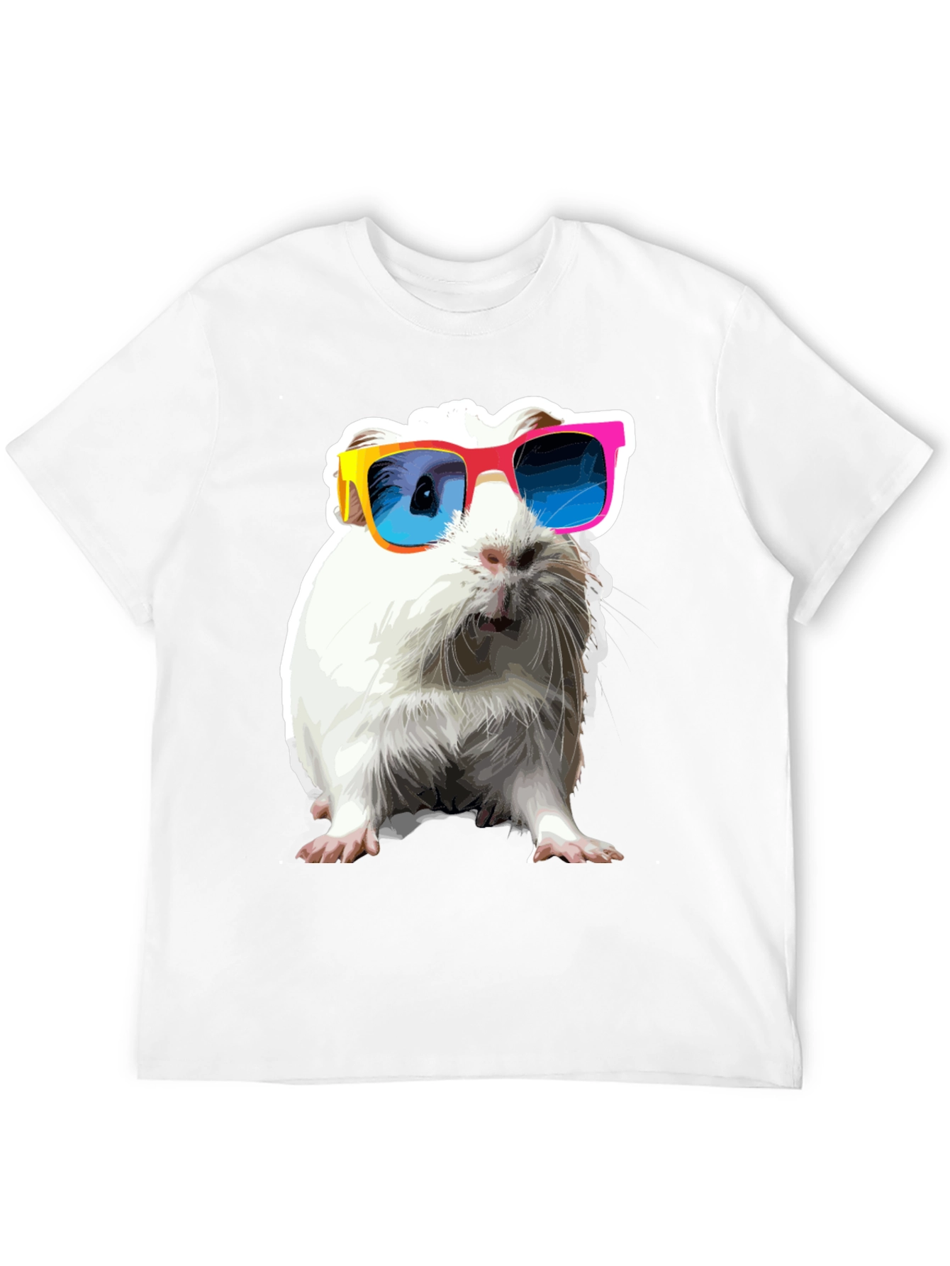 Cool Guinea Pig Graphic Tee - Black Cotton T-Shirt