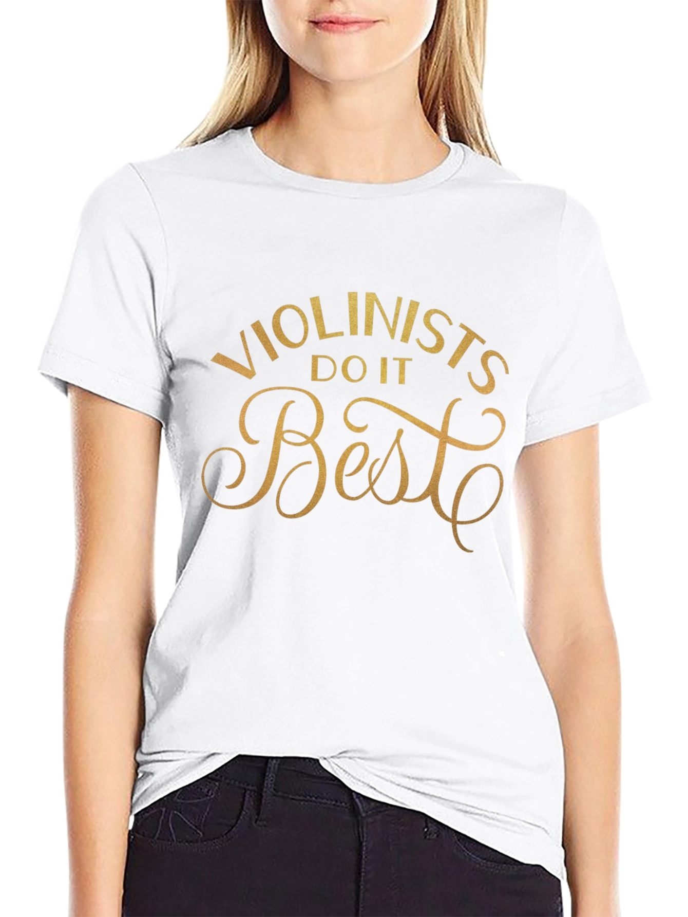Violinists Do It Best Black Graphic Tee
