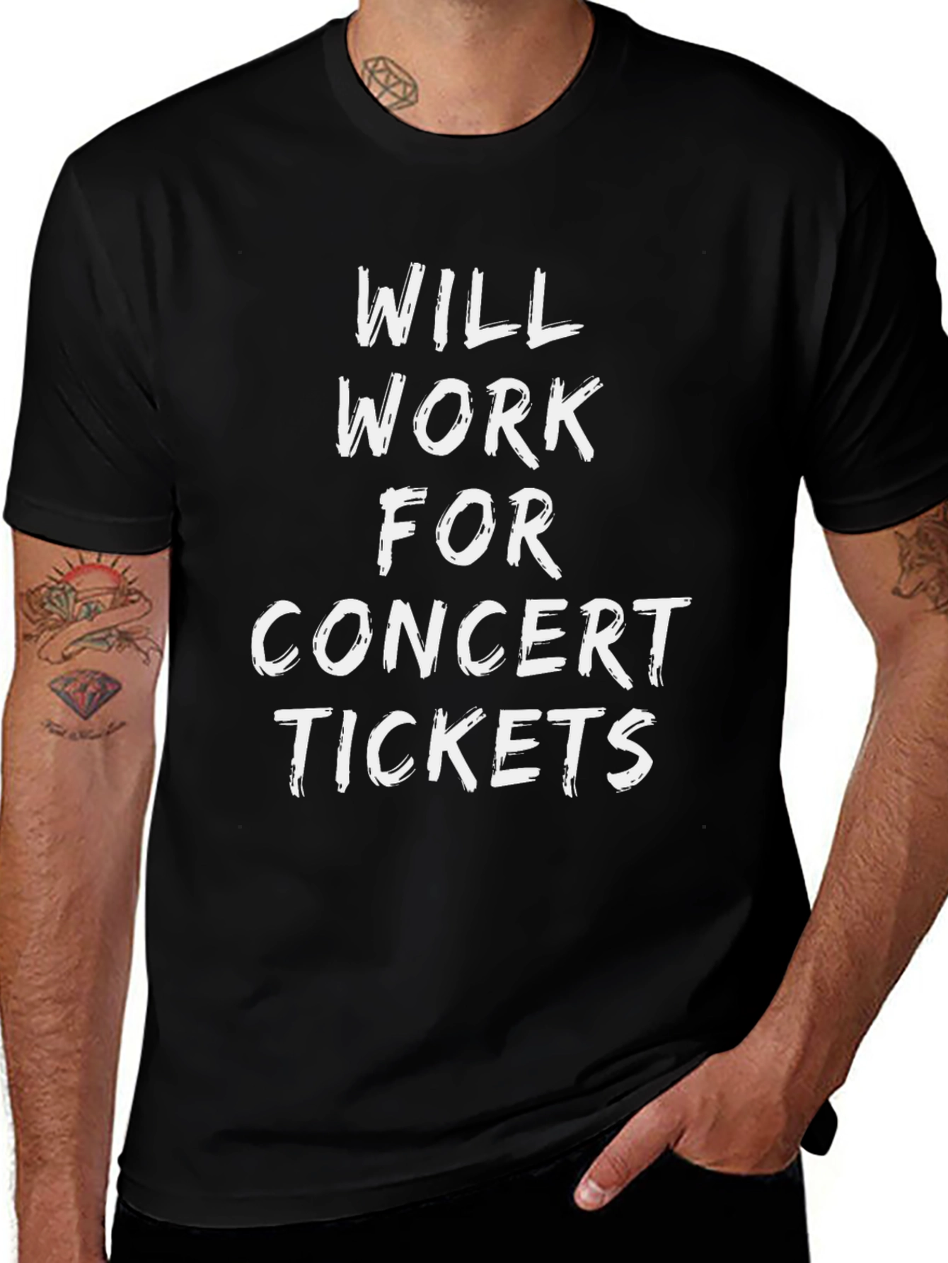 Will Work For Concert Tickets Graphic T-Shirt