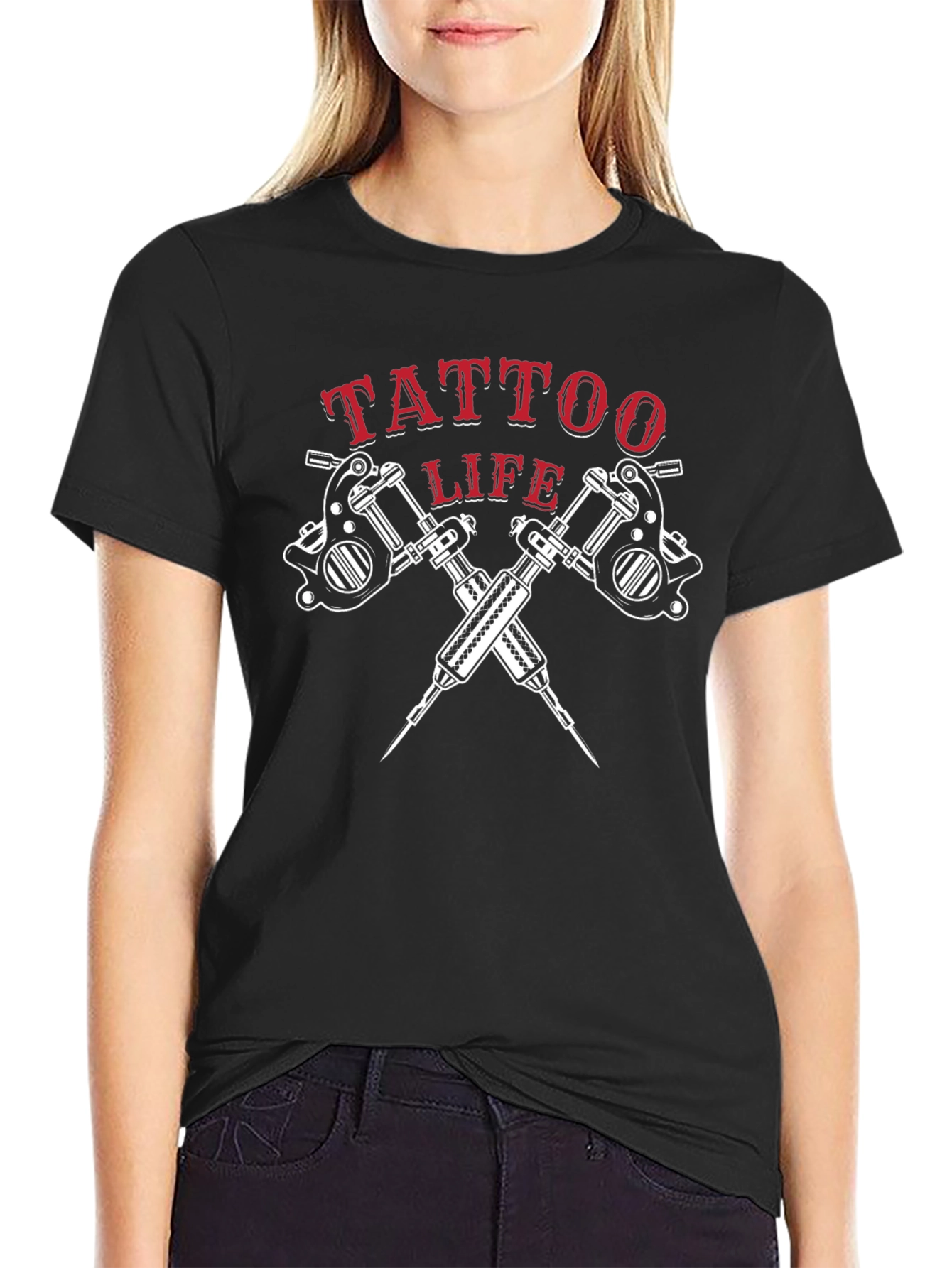 Tattoo Life Graphic Tee - Black Cotton T-Shirt