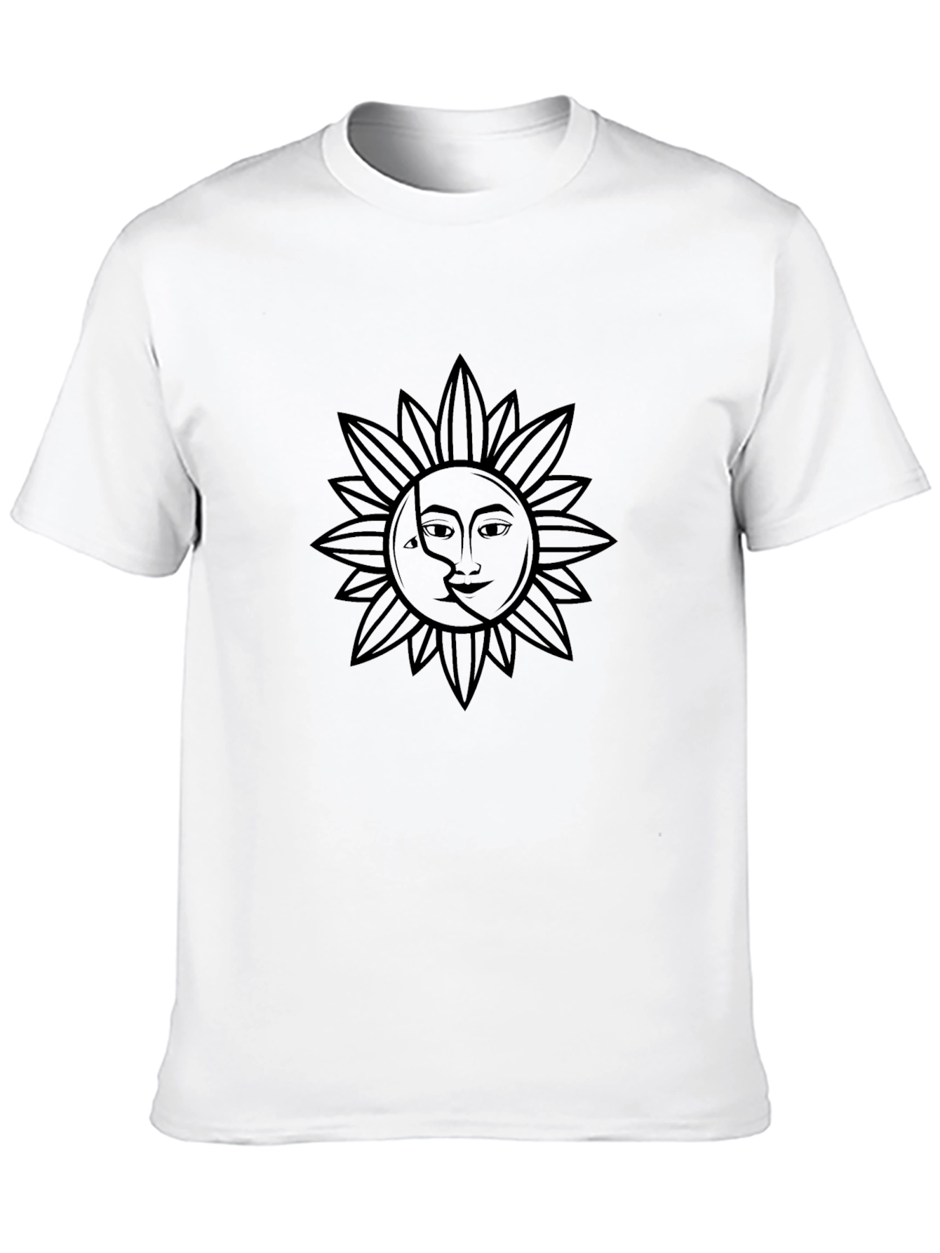 Celestial Sun & Moon Graphic Tee - Black