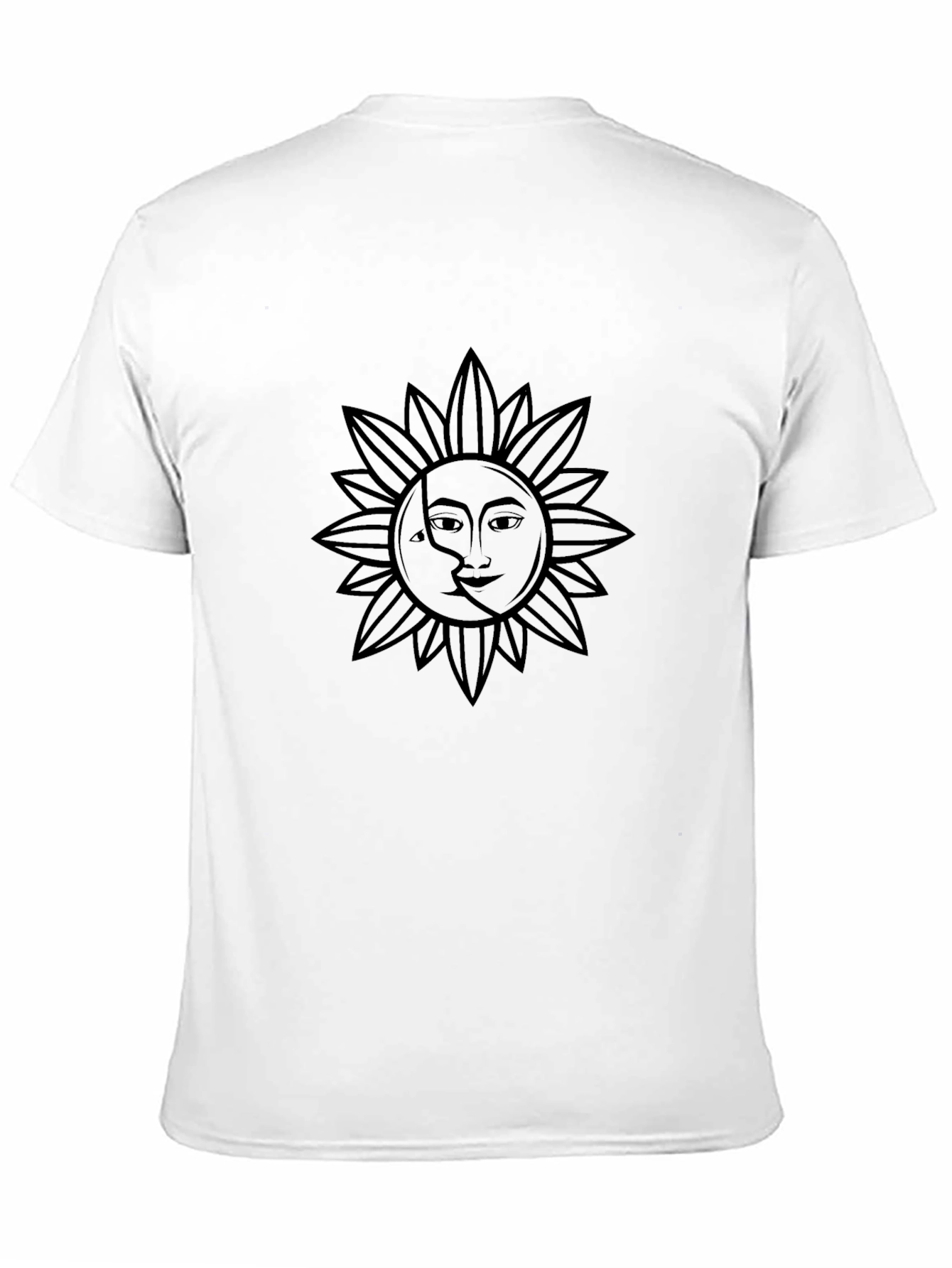 Celestial Sun & Moon Graphic Tee - Black