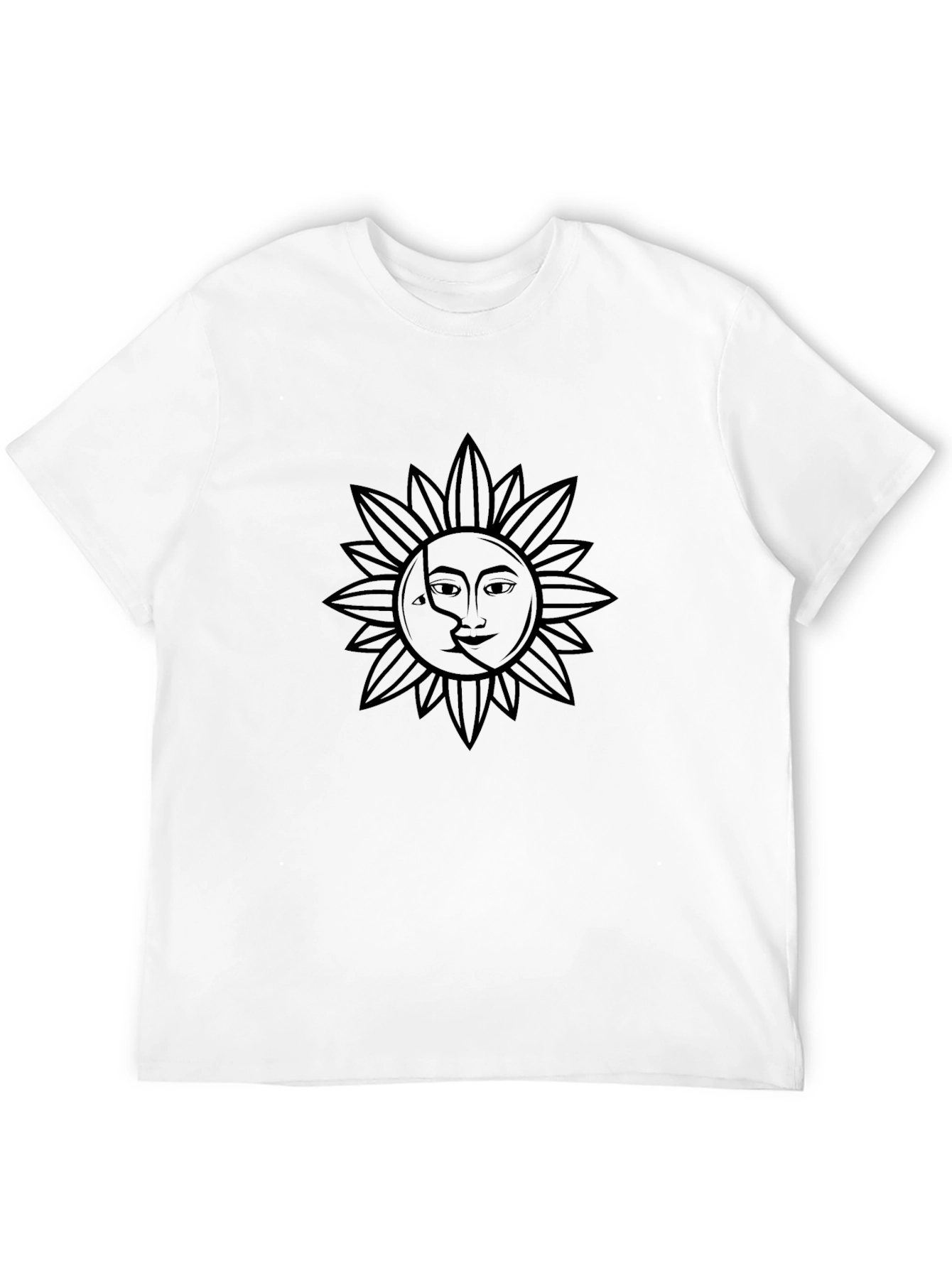Celestial Sun & Moon Graphic Tee - Black
