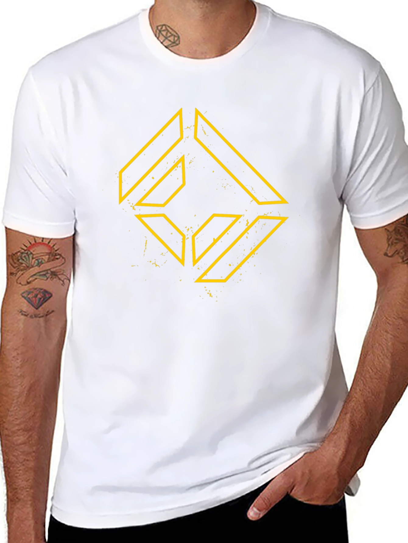 Geometric Graphic Black T-Shirt