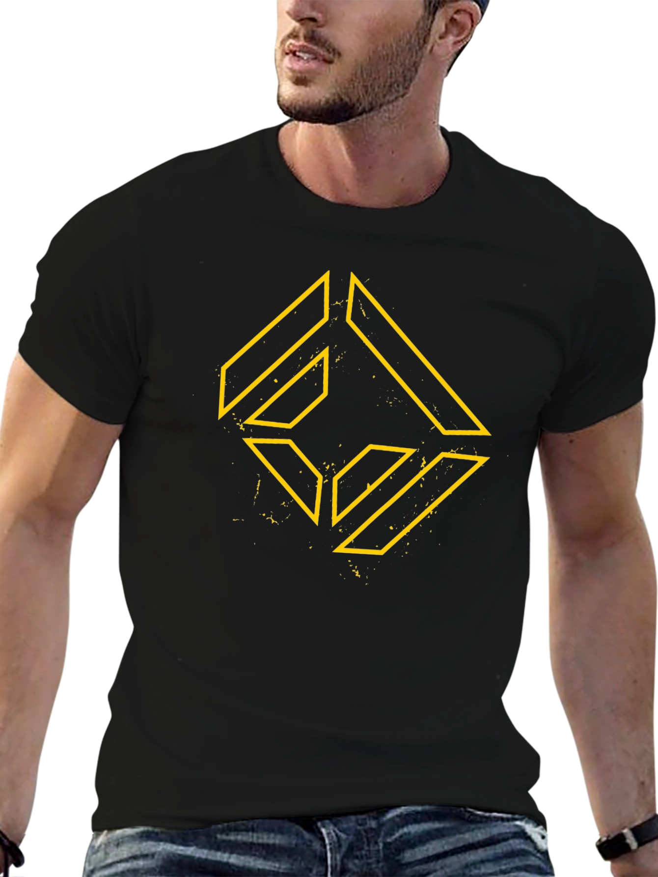 Geometric Graphic Black T-Shirt