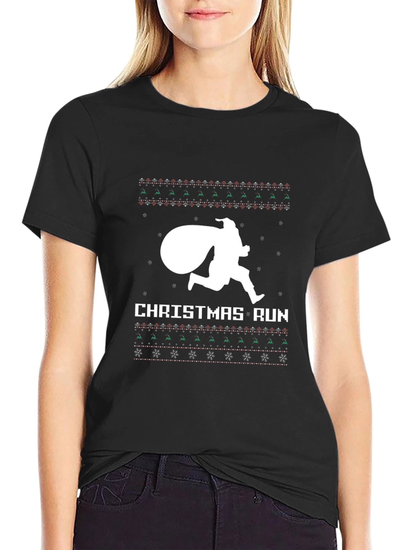 Christmas Run Novelty Graphic Tee