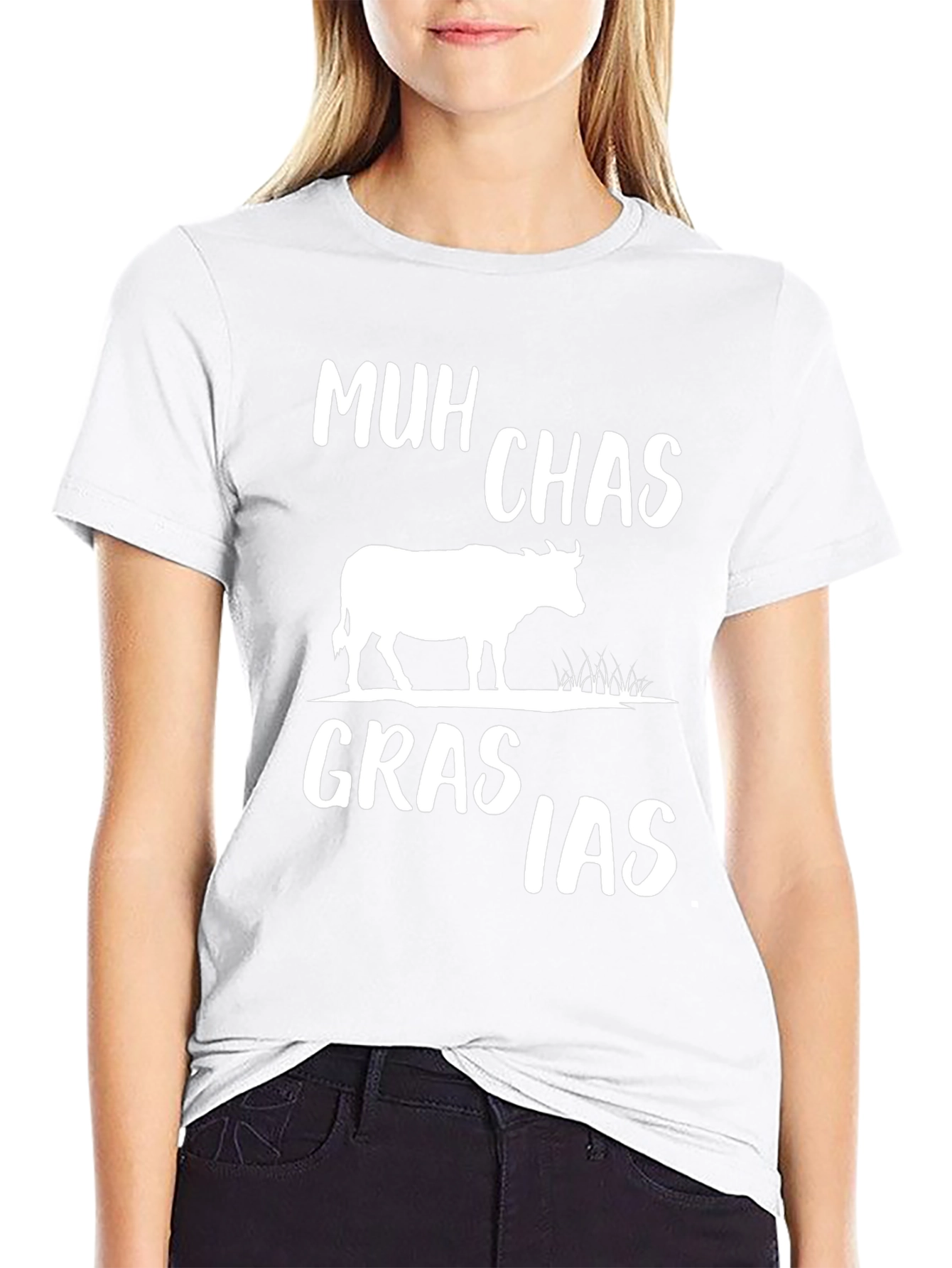 Muh Chas Grasias T-Shirt - Funny Cow Graphic Tee