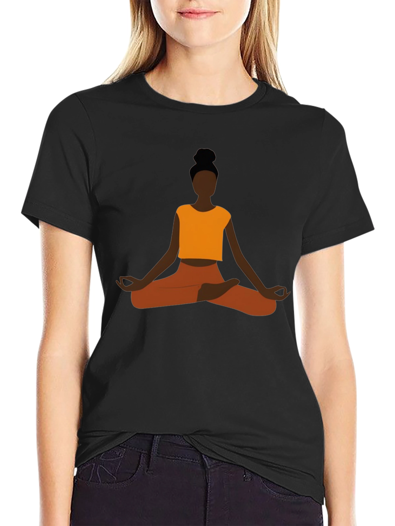 Yoga Meditation Graphic Tee - Mens Black T-Shirt