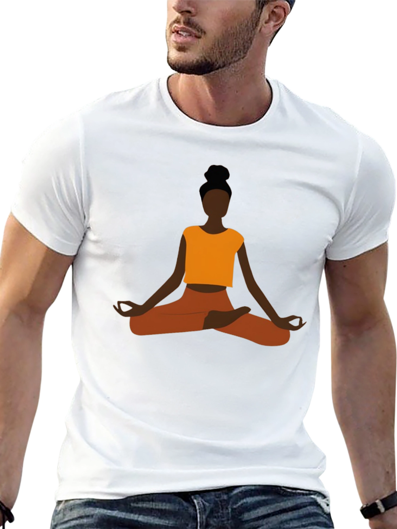 Yoga Meditation Graphic Tee - Mens Black T-Shirt