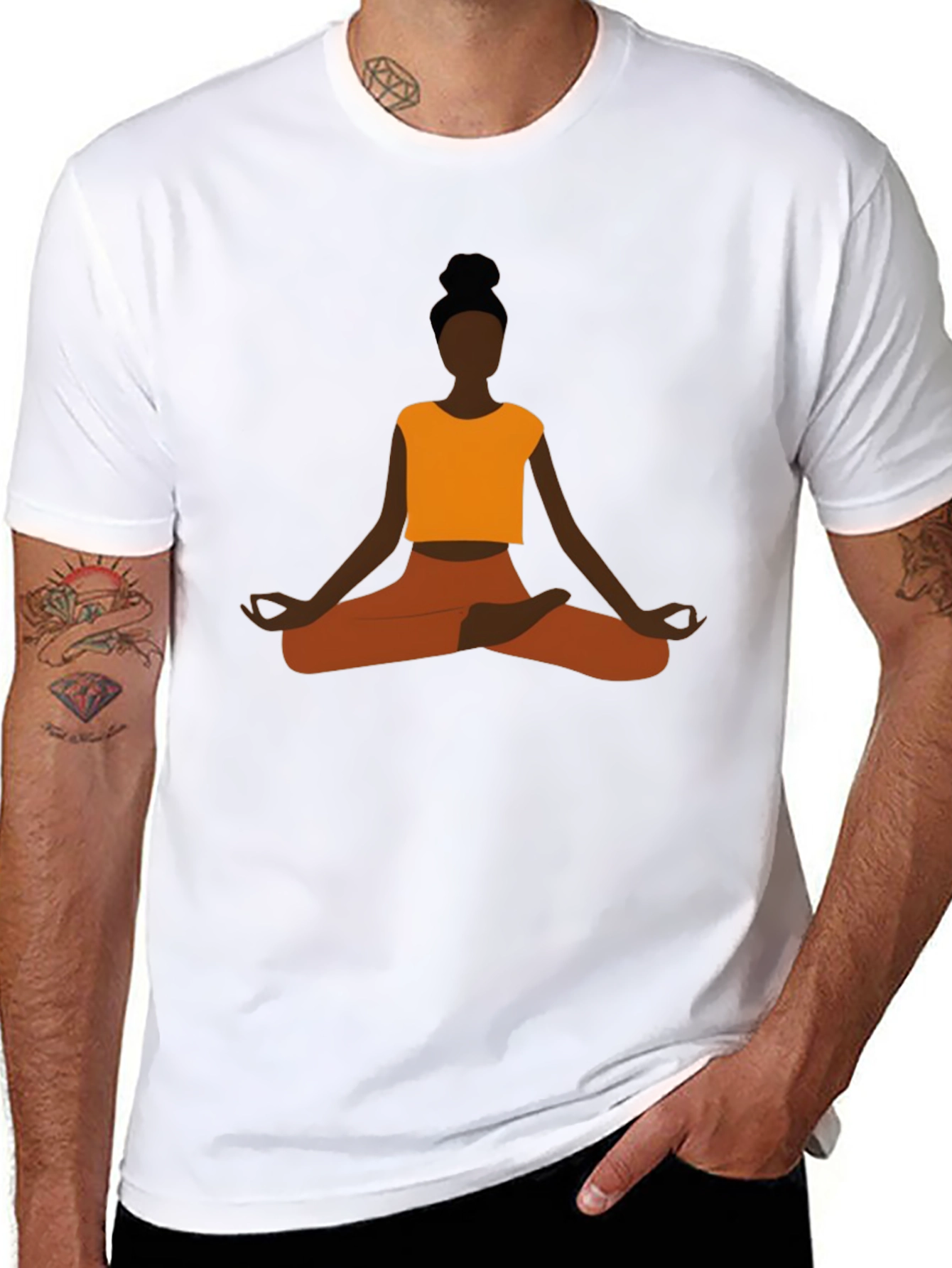 Yoga Meditation Graphic Tee - Mens Black T-Shirt