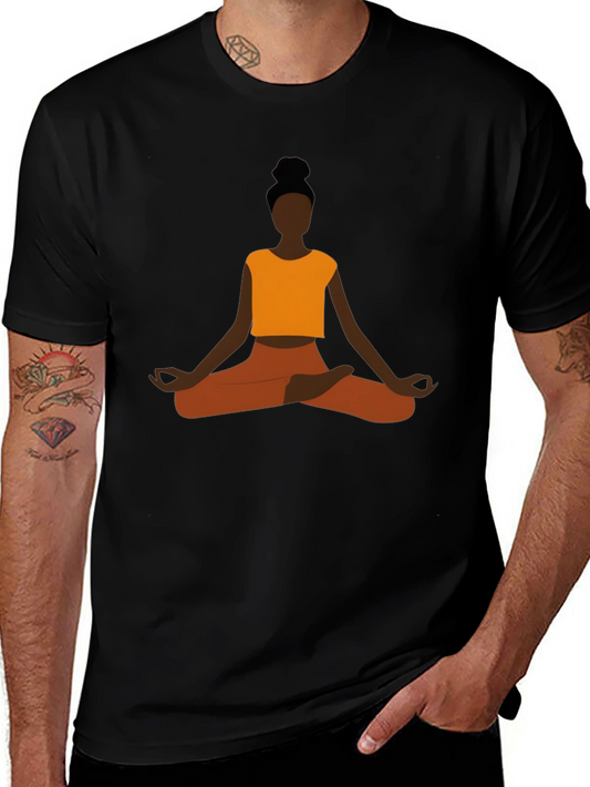 Yoga Meditation Graphic Tee - Mens Black T-Shirt