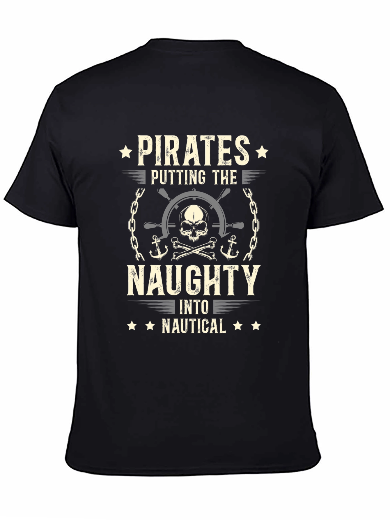 Pirate Naughty Nautical Black T-Shirt