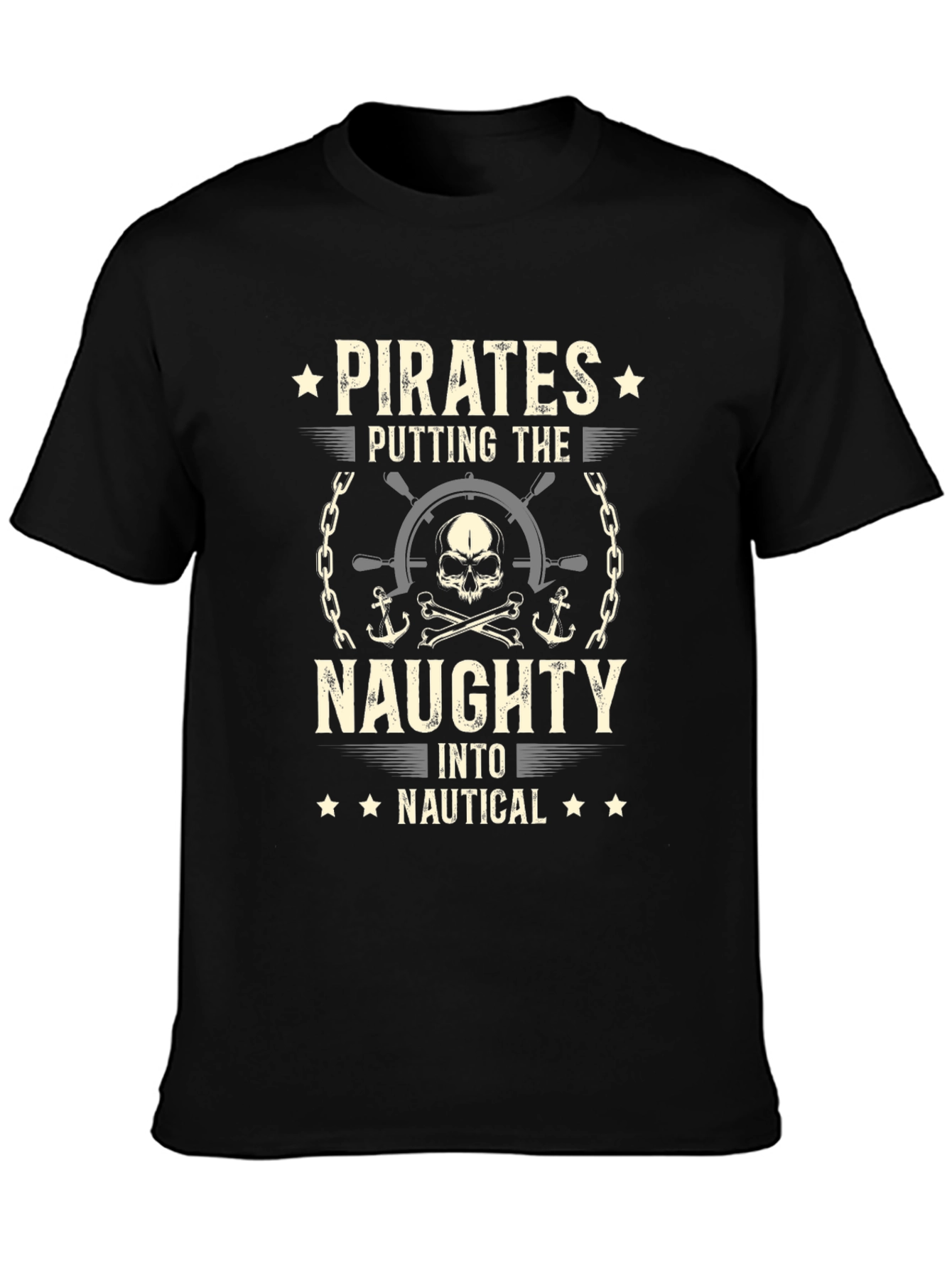 Pirate Naughty Nautical Black T-Shirt