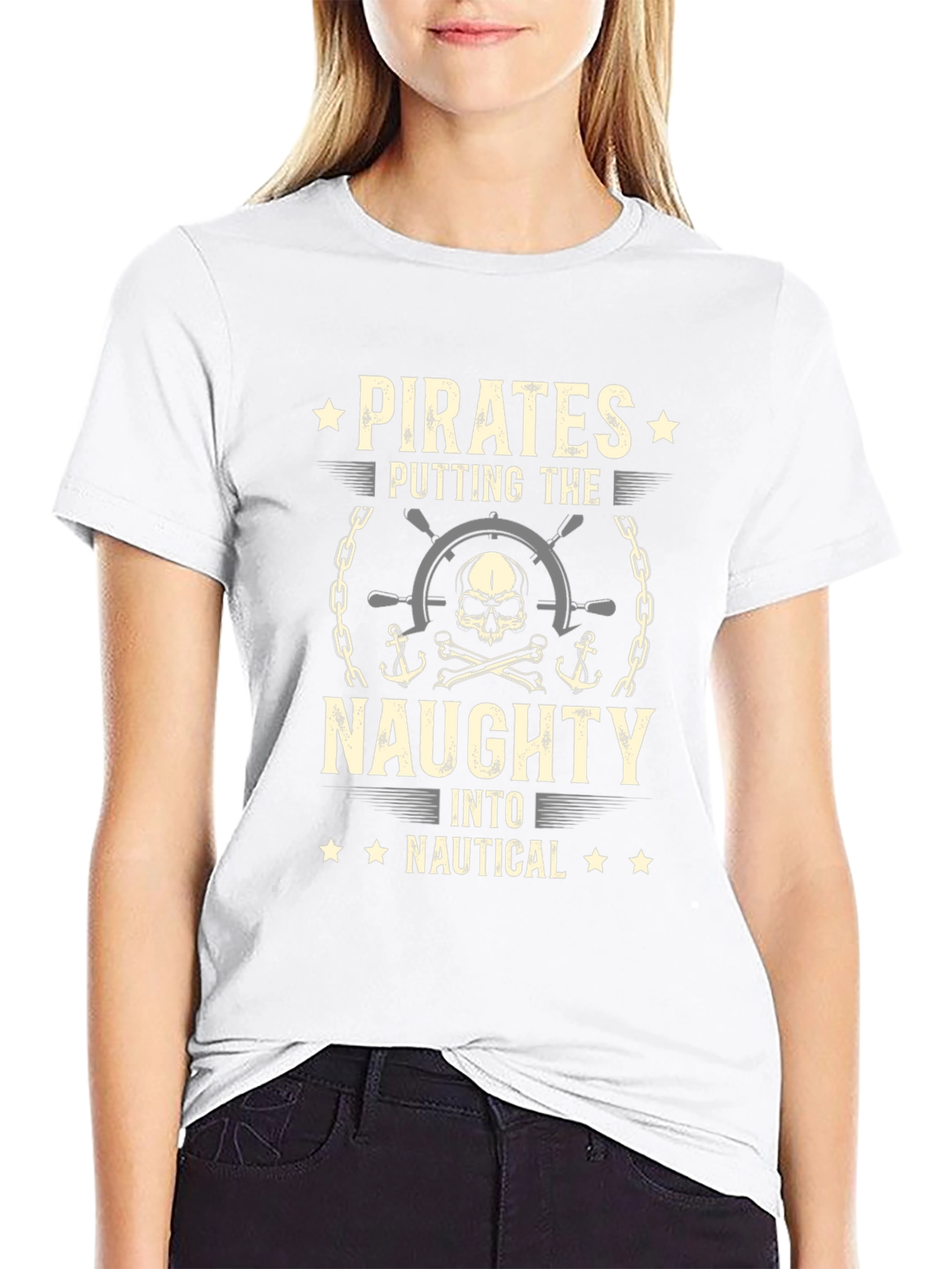 Pirate Naughty Nautical Black T-Shirt