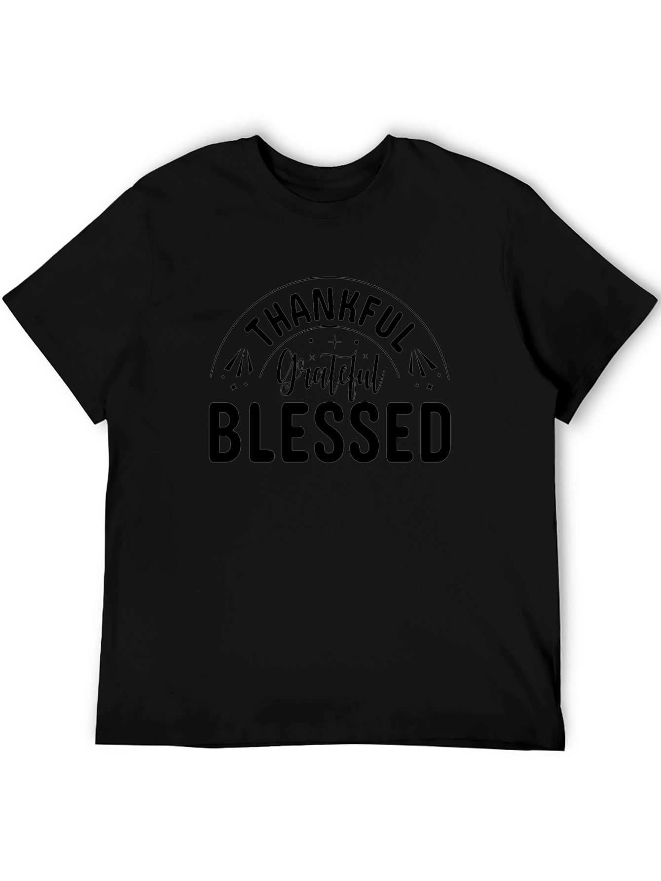 Thankful Grateful Blessed Black T-Shirt