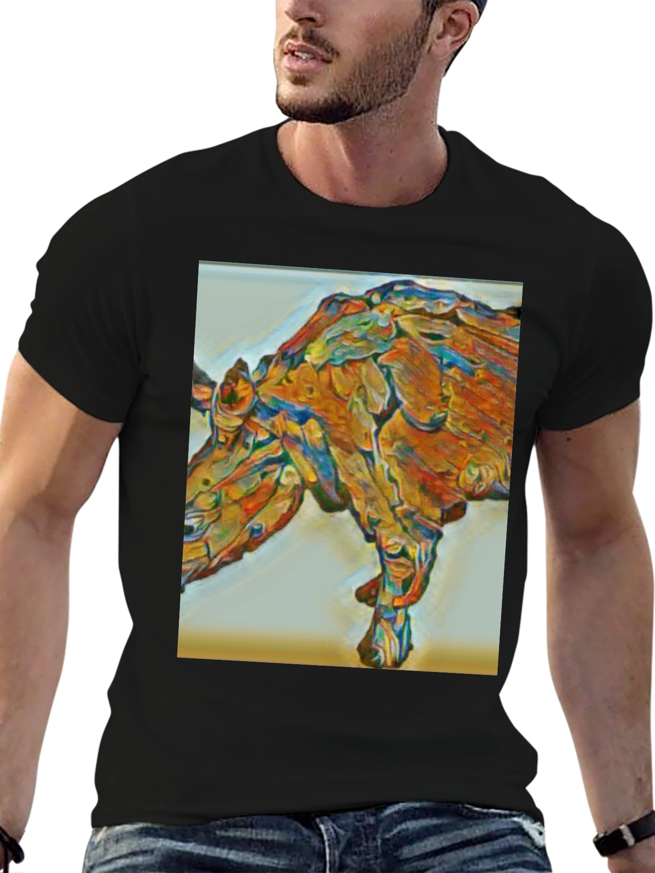 Abstract Rhino Graphic T-Shirt - Modern Art Tee