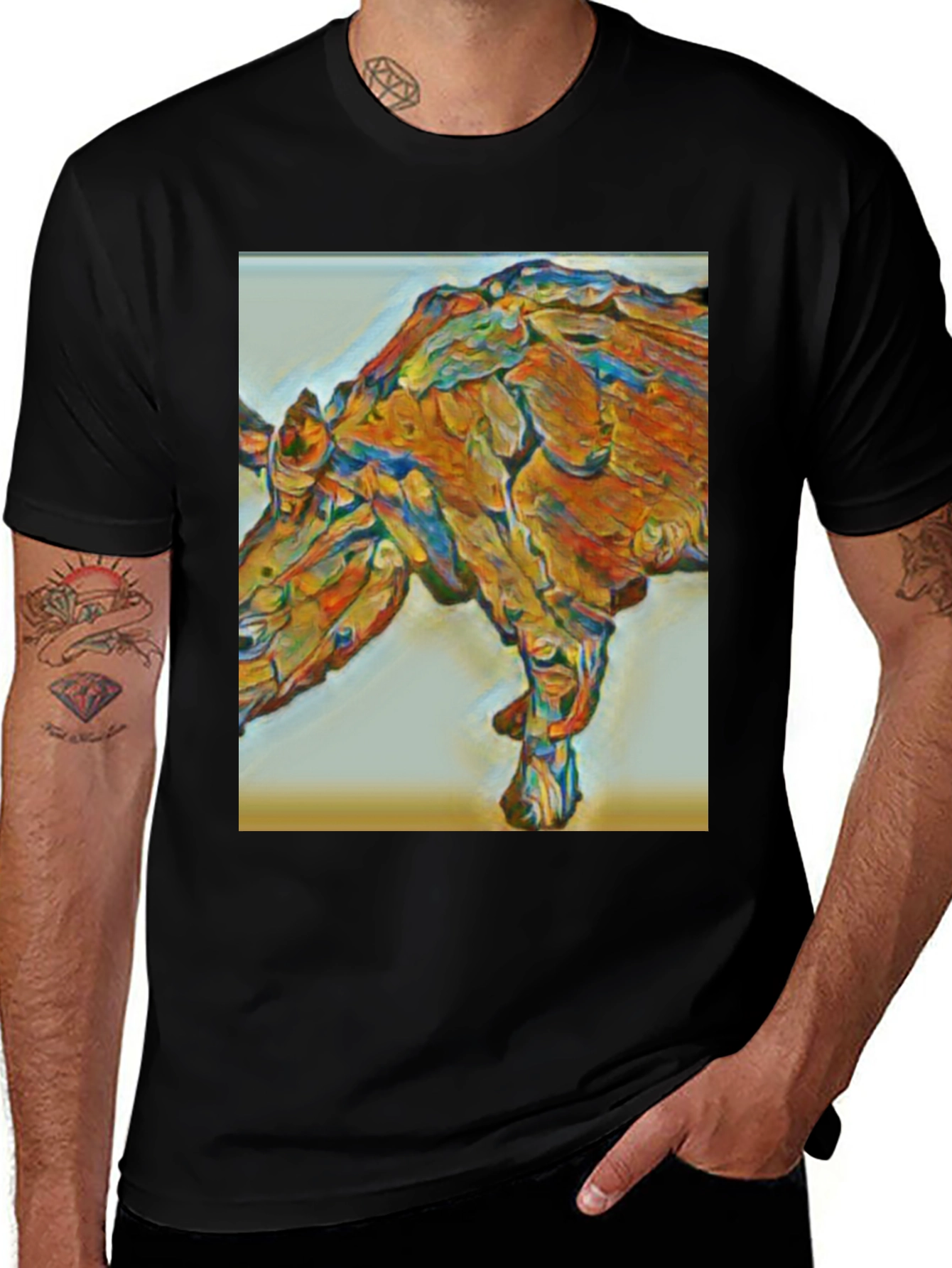 Abstract Rhino Graphic T-Shirt - Modern Art Tee
