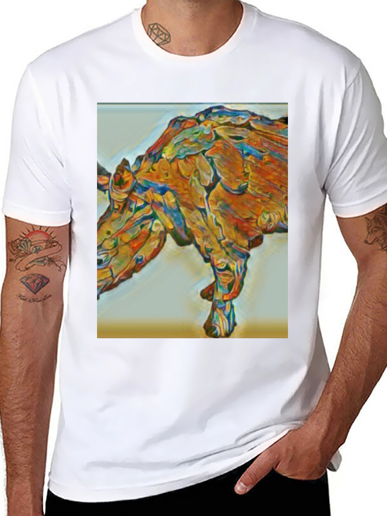 Abstract Rhino Graphic T-Shirt - Modern Art Tee