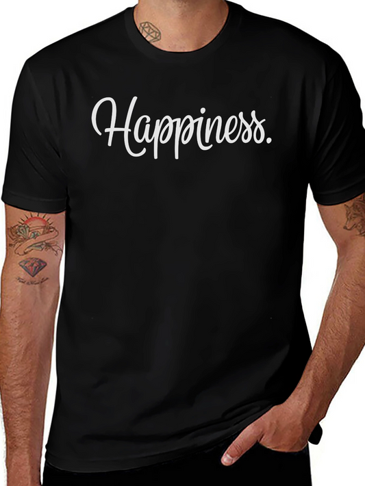 Happiness Black Graphic Tee - Stylish and Comfortable