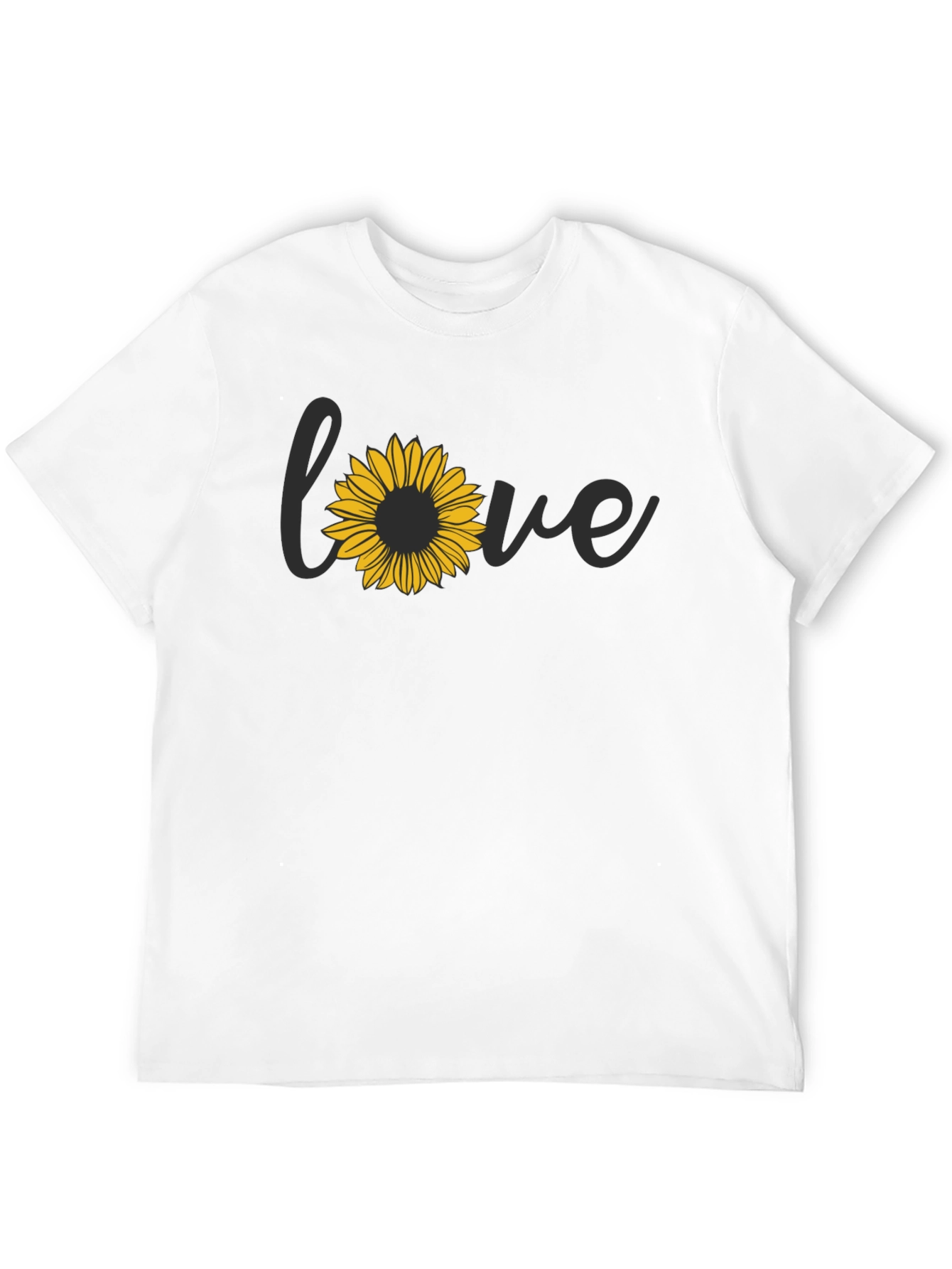 Sunflower Love Graphic Black T-Shirt