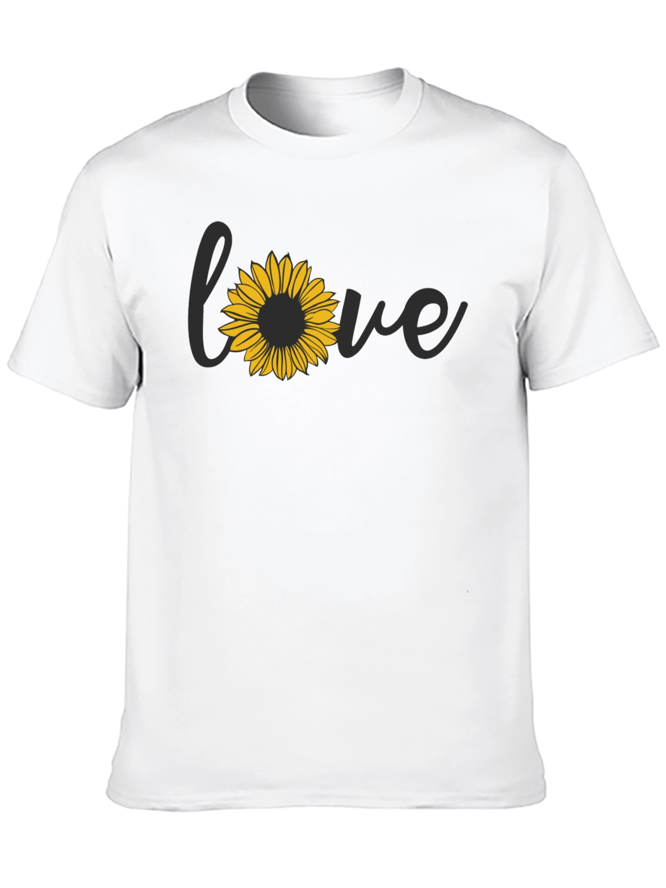 Sunflower Love Graphic Black T-Shirt