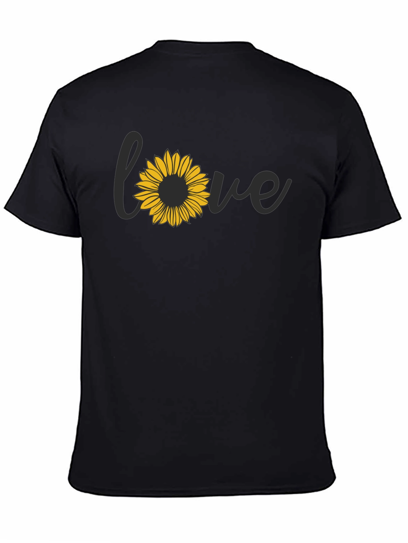 Sunflower Love Graphic Black T-Shirt