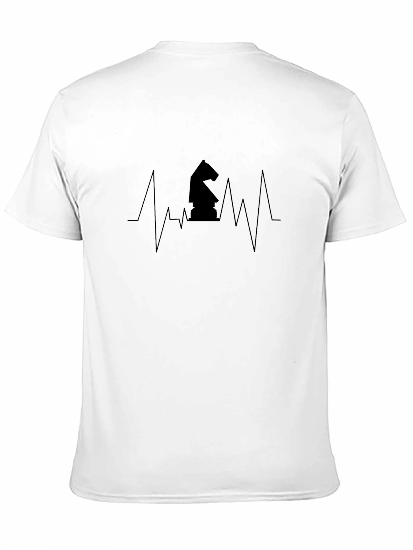 Chess Knight Heartbeat Black T-Shirt