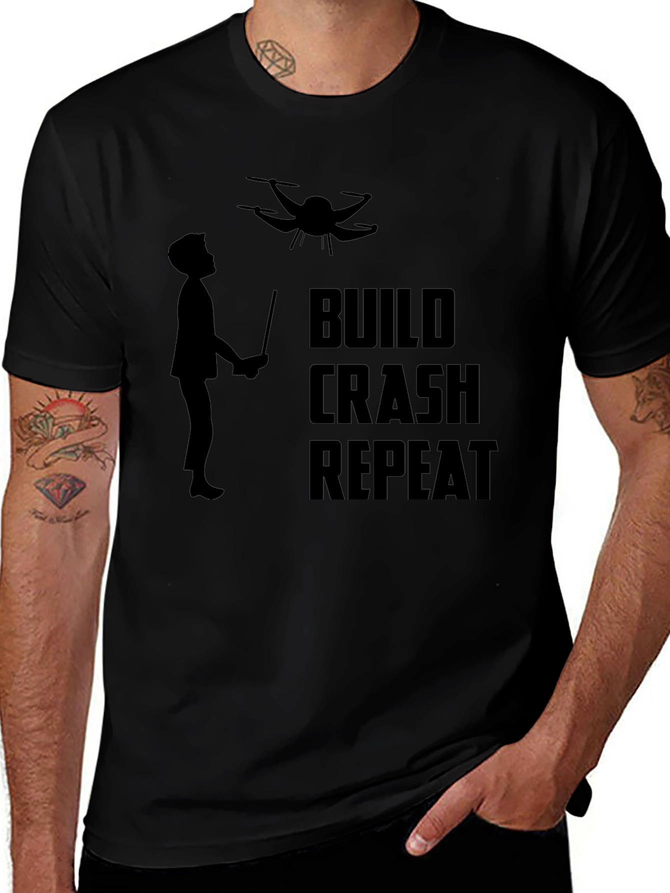 Build Crash Repeat Drone T-Shirt