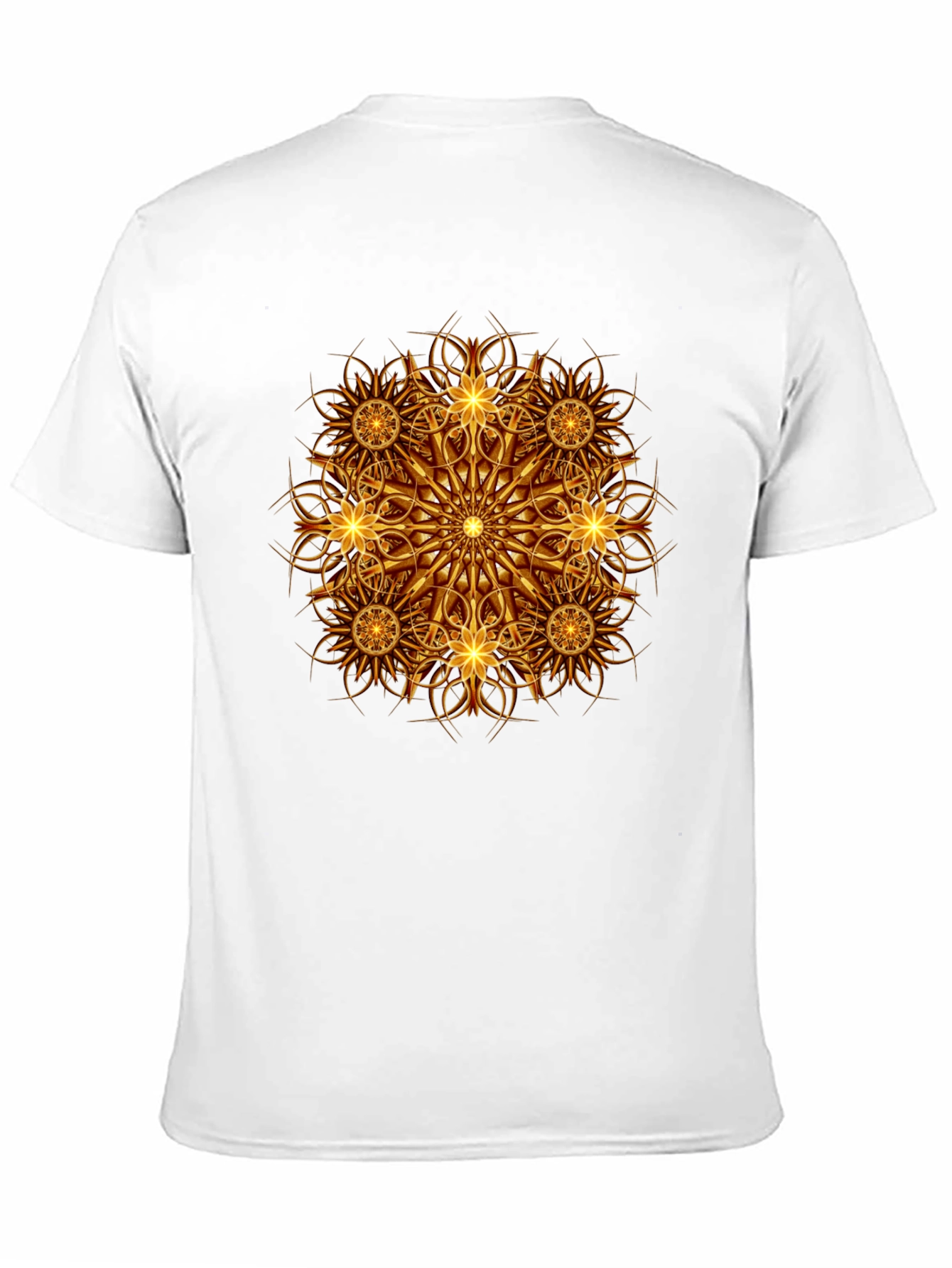 Golden Mandala Graphic Print Black T-Shirt