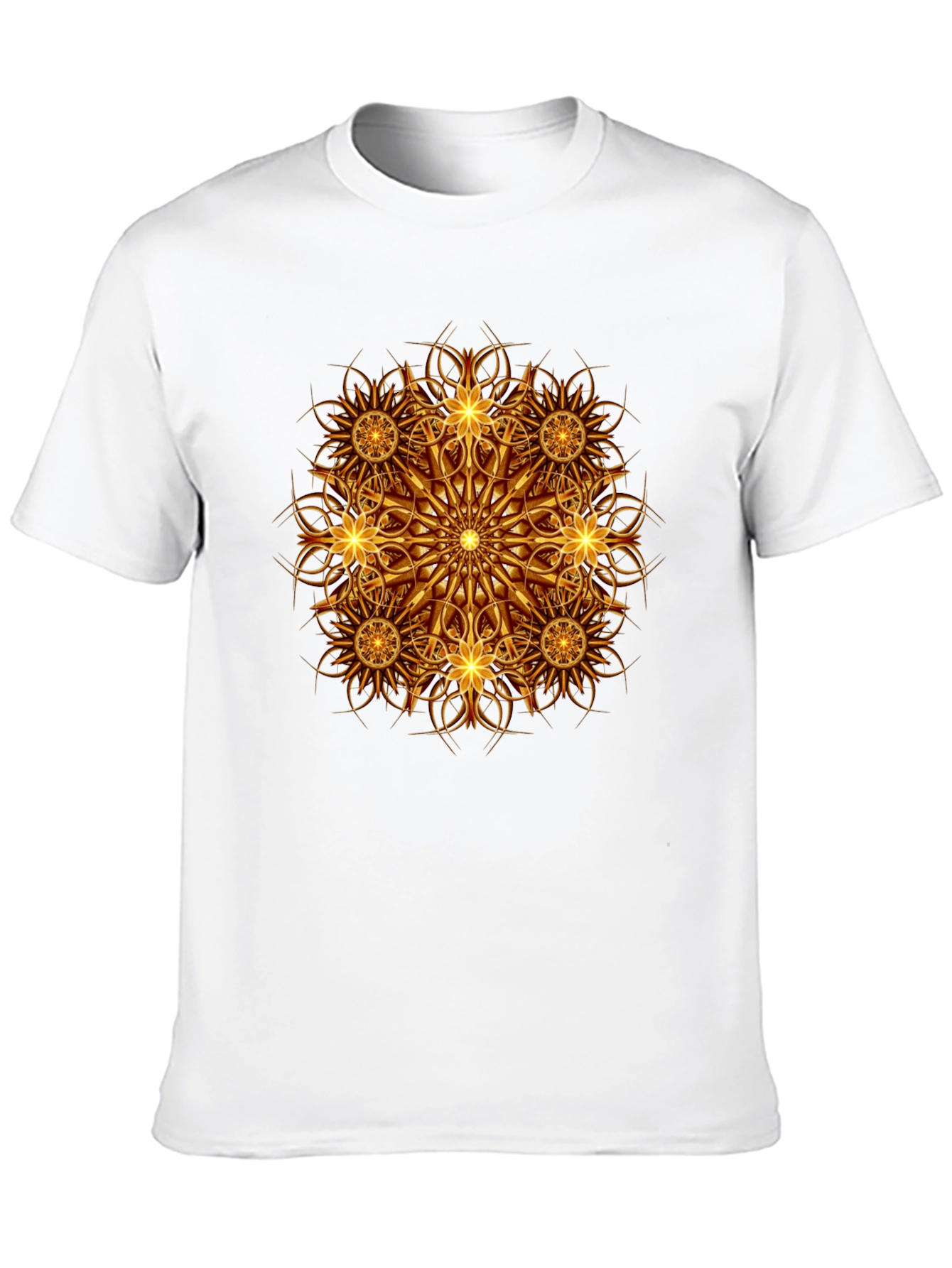 Golden Mandala Graphic Print Black T-Shirt